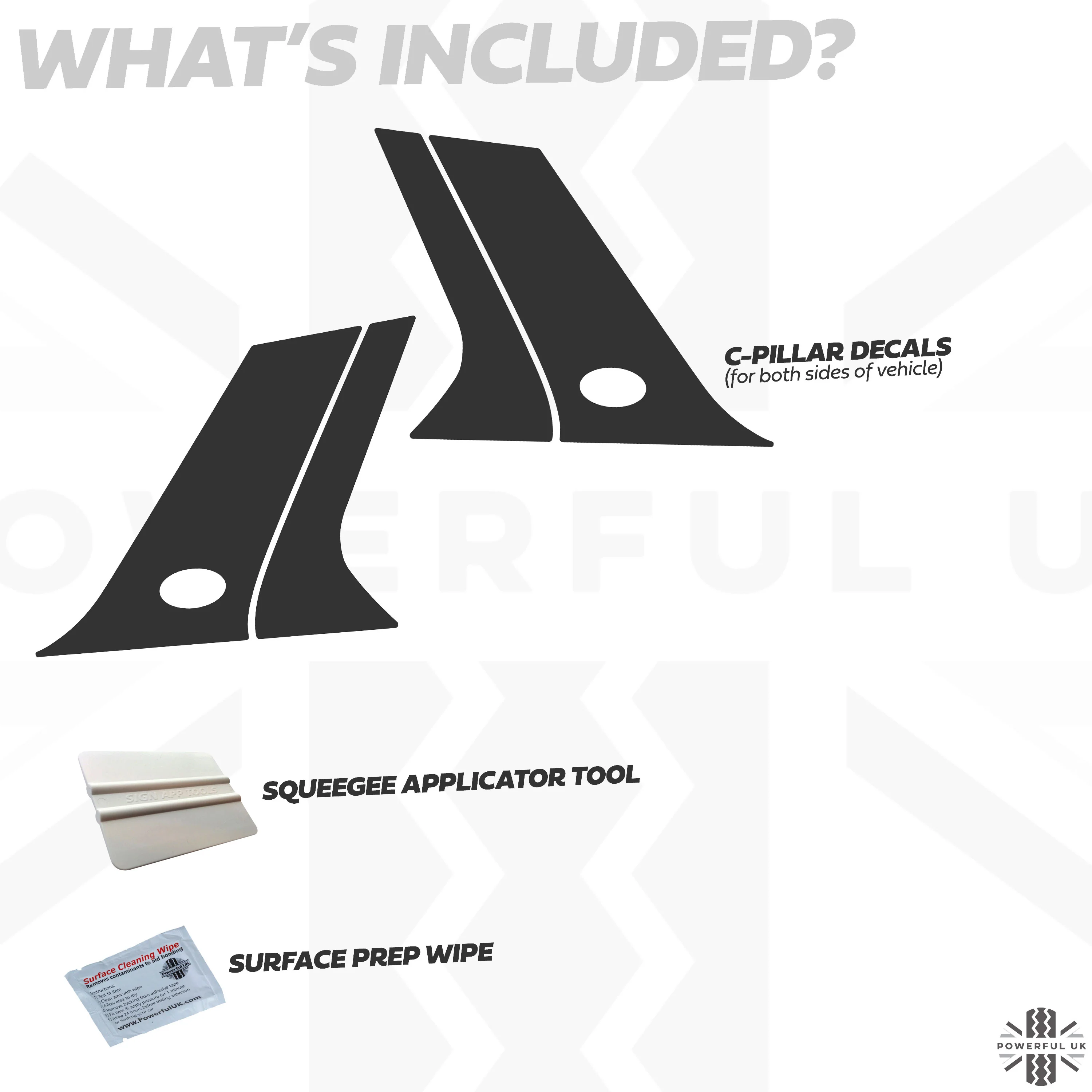C-Pillar Decals - Black for Land Rover Discovery Sport - Image 3
