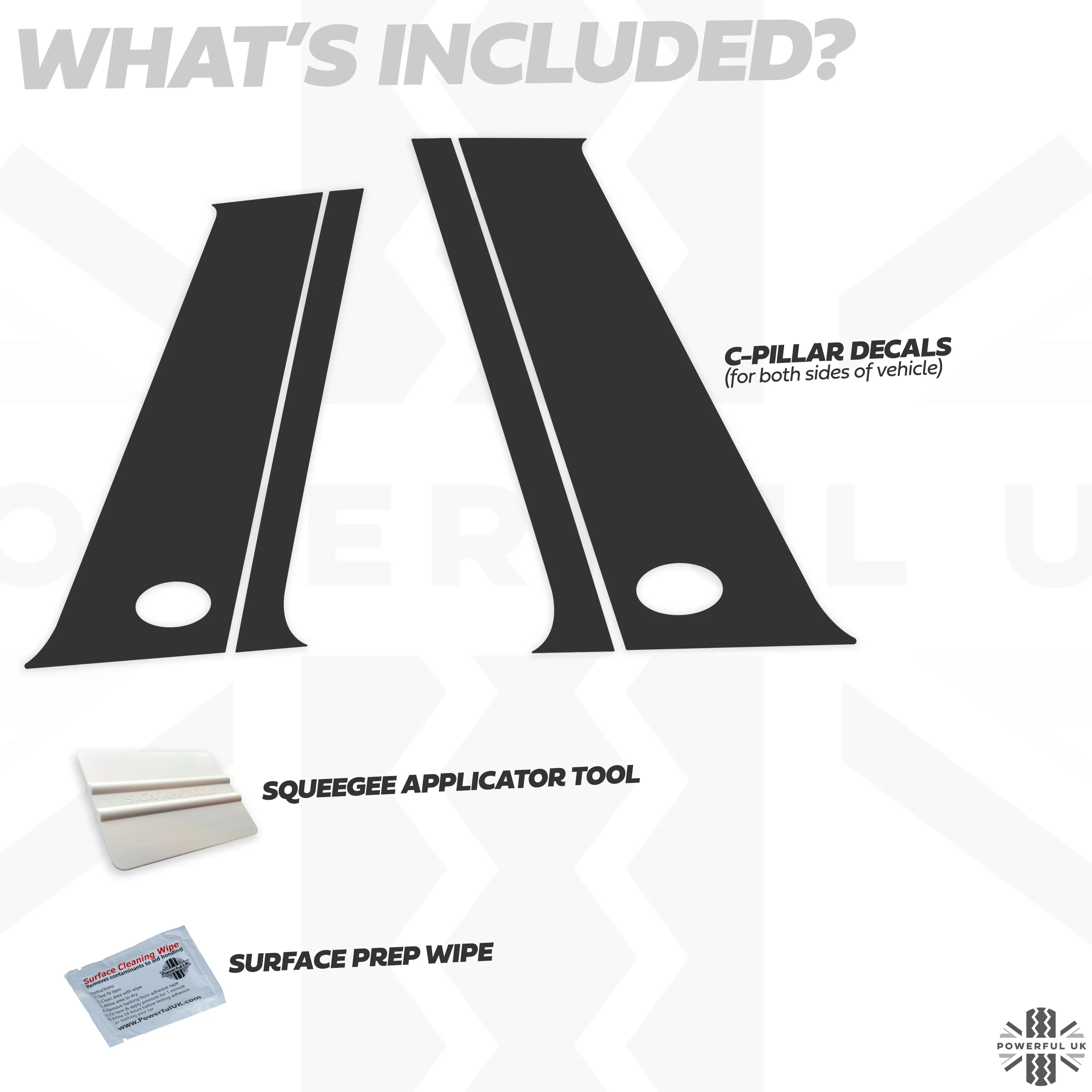 C-Pillar Decals - Black for Land Rover Freelander 2 - Image 3