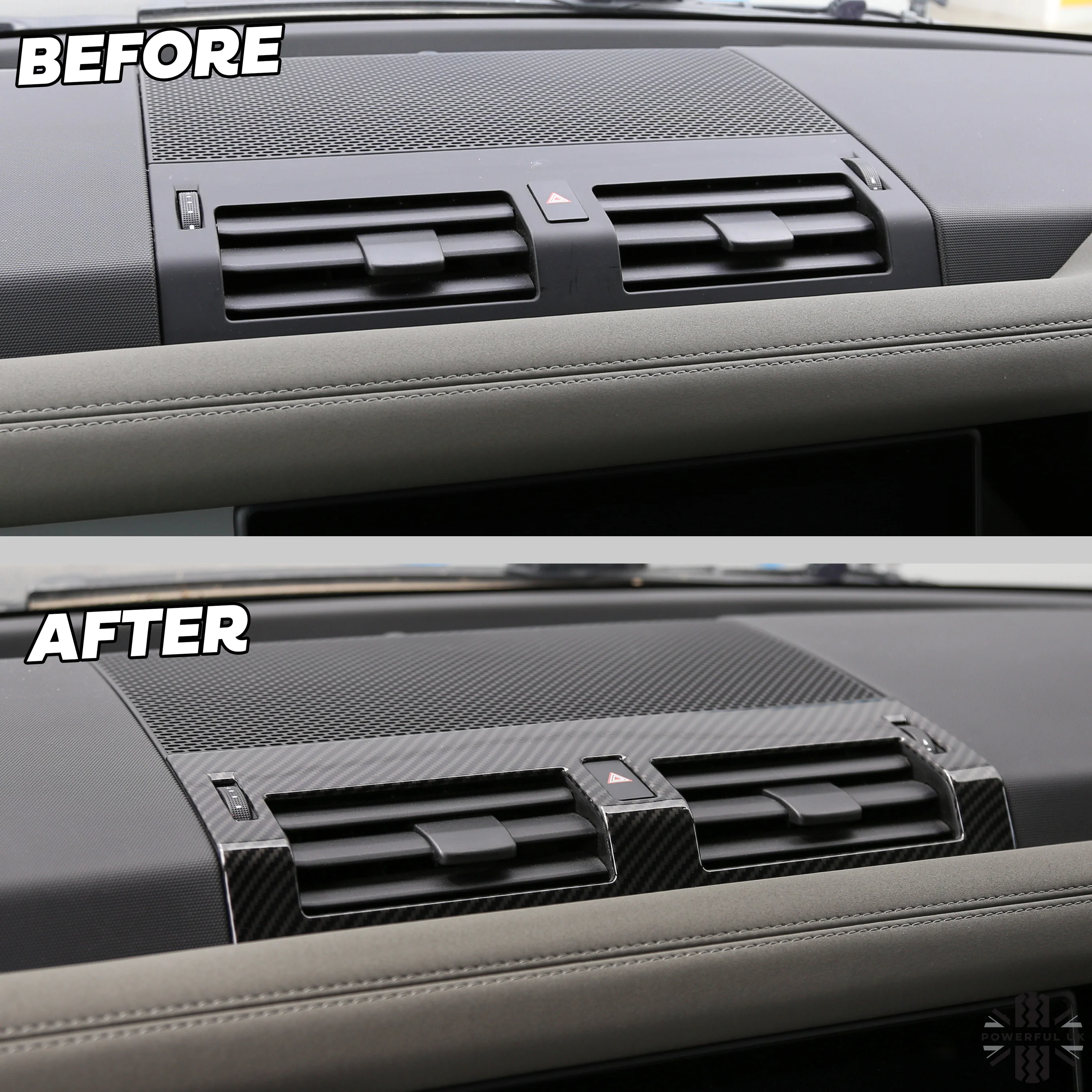 Centre Air Vent Cover Trim - Carbon Fibre - for Land Rover Defender L663 - Image 5