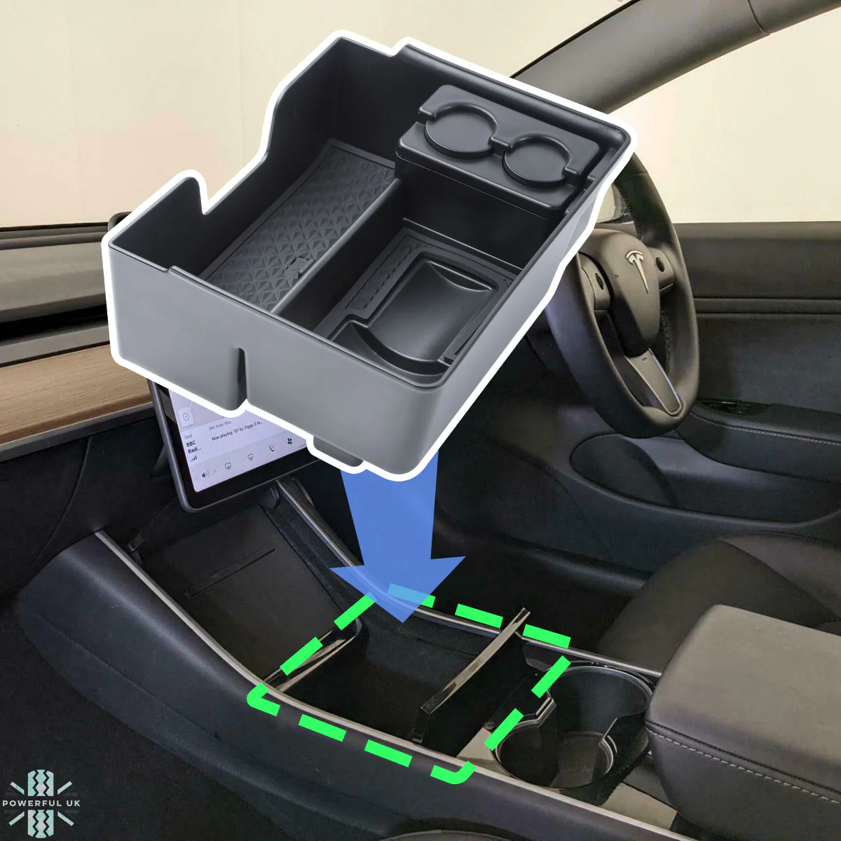 Centre Console Storage Tray/Cup Holder for Tesla 'Model 3' 2017-20 - Image 4
