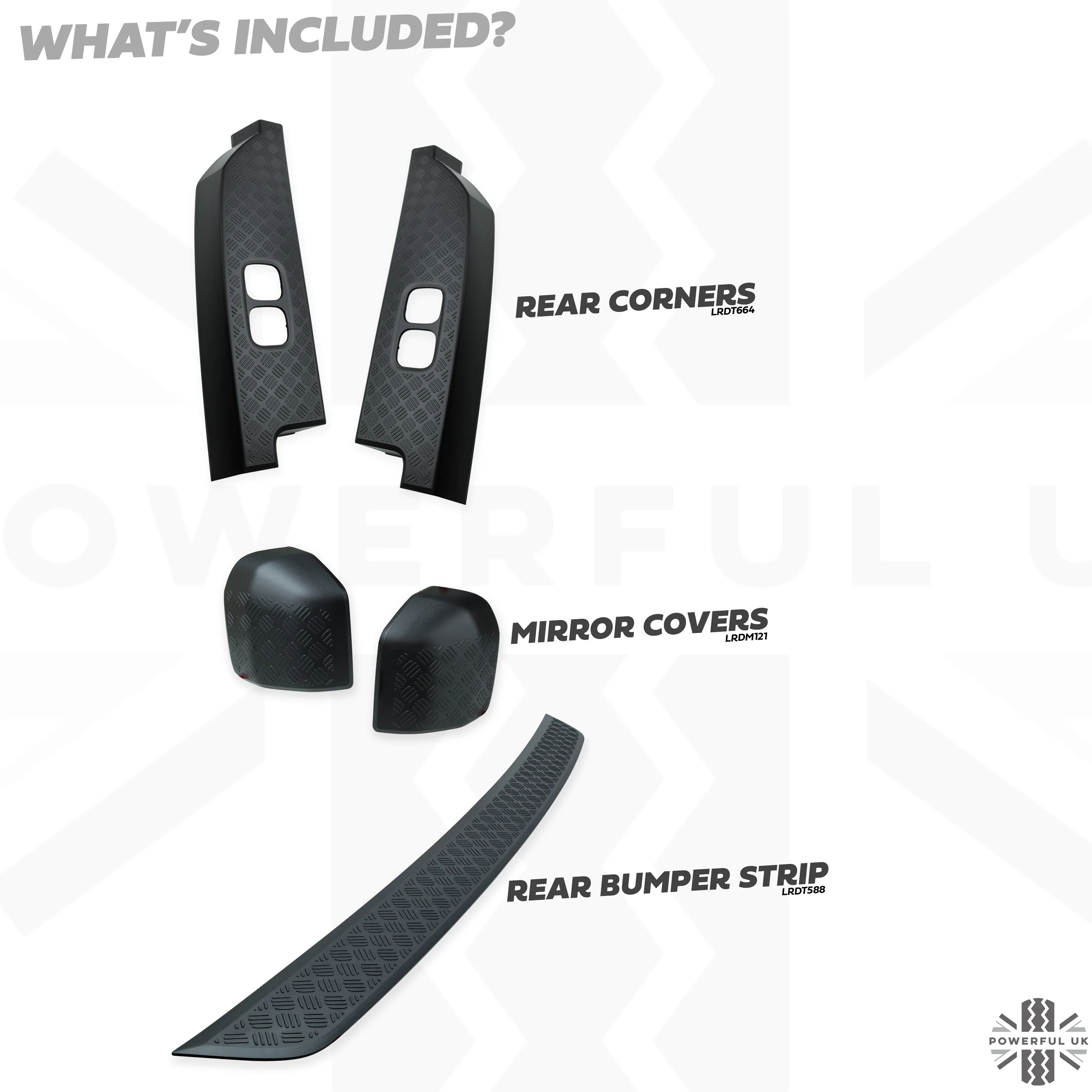 Chequer Plate 5pc Accessory Set (genuine) for Land Rover Defender L663 - Image 2