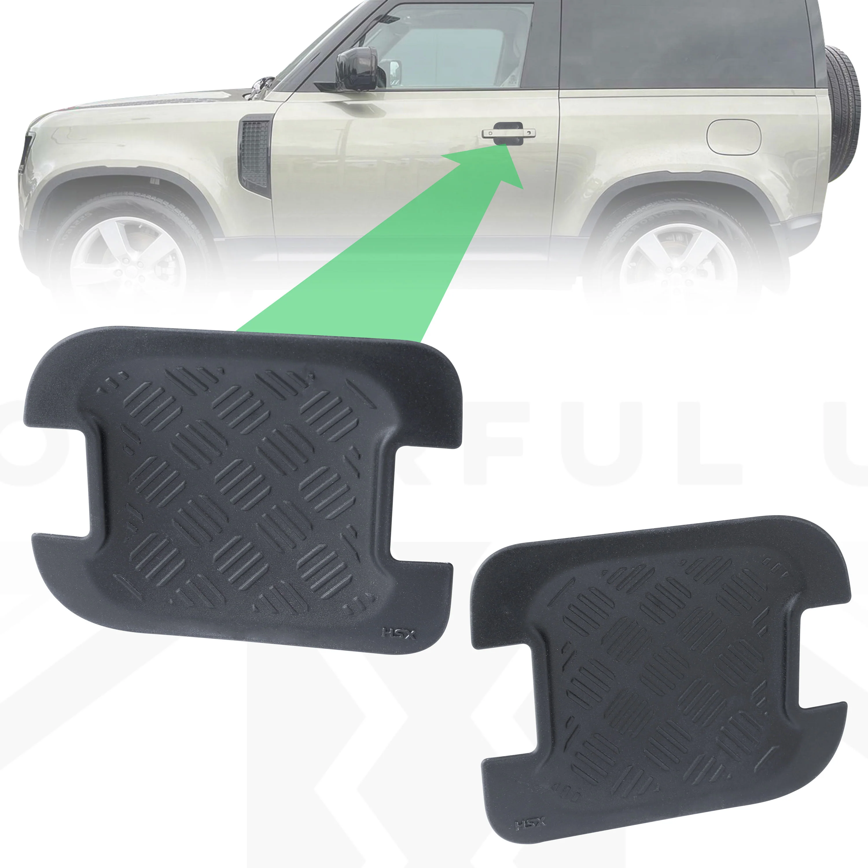 Chequer Plate Door Handle Scuff Plates (2pc) for Land Rover Defender L663 90 (2 door) - Image 12