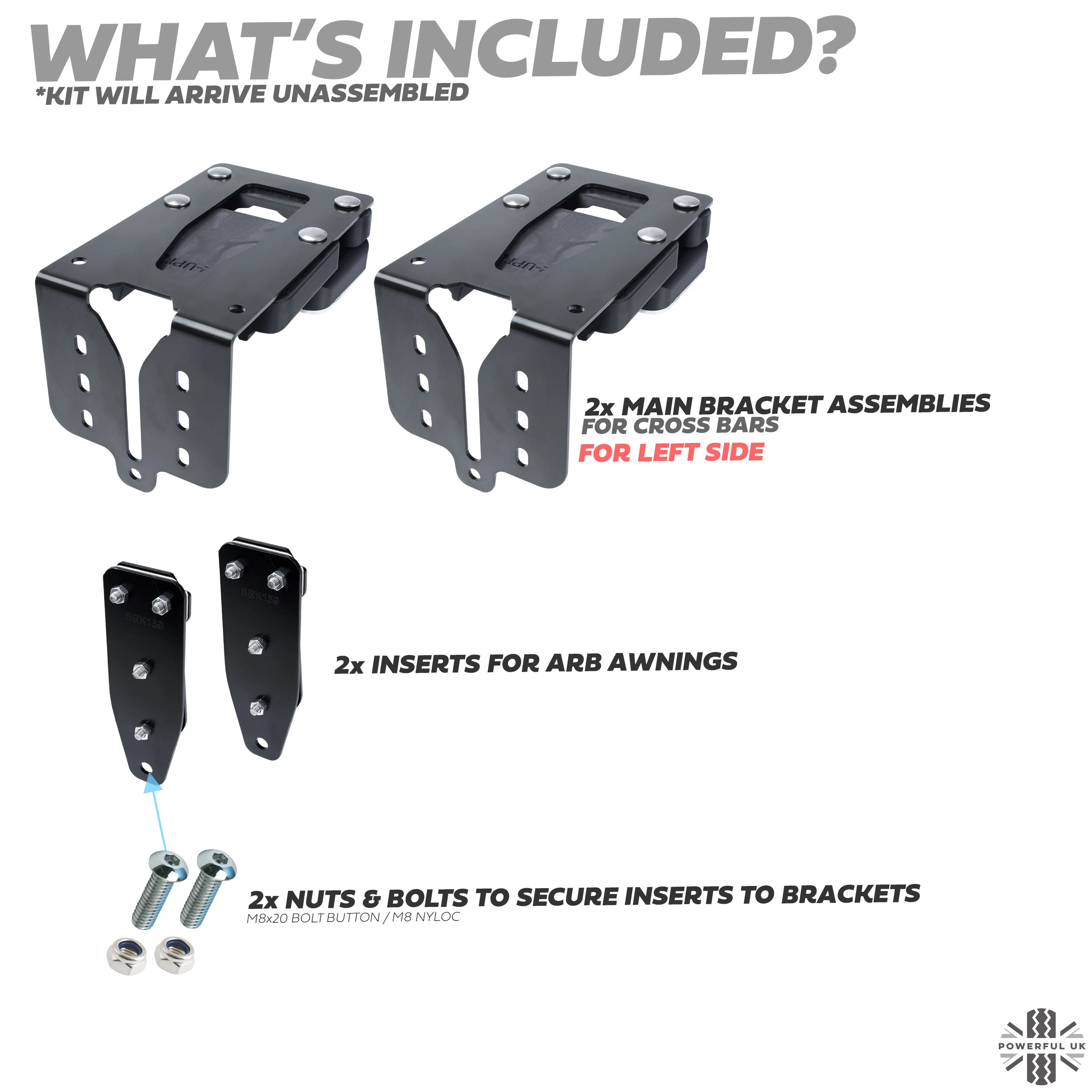 Cross Bar Awning Quick Release Mount Kit for Land Rover Defender L663 - for ARB - LEFT - Image 3