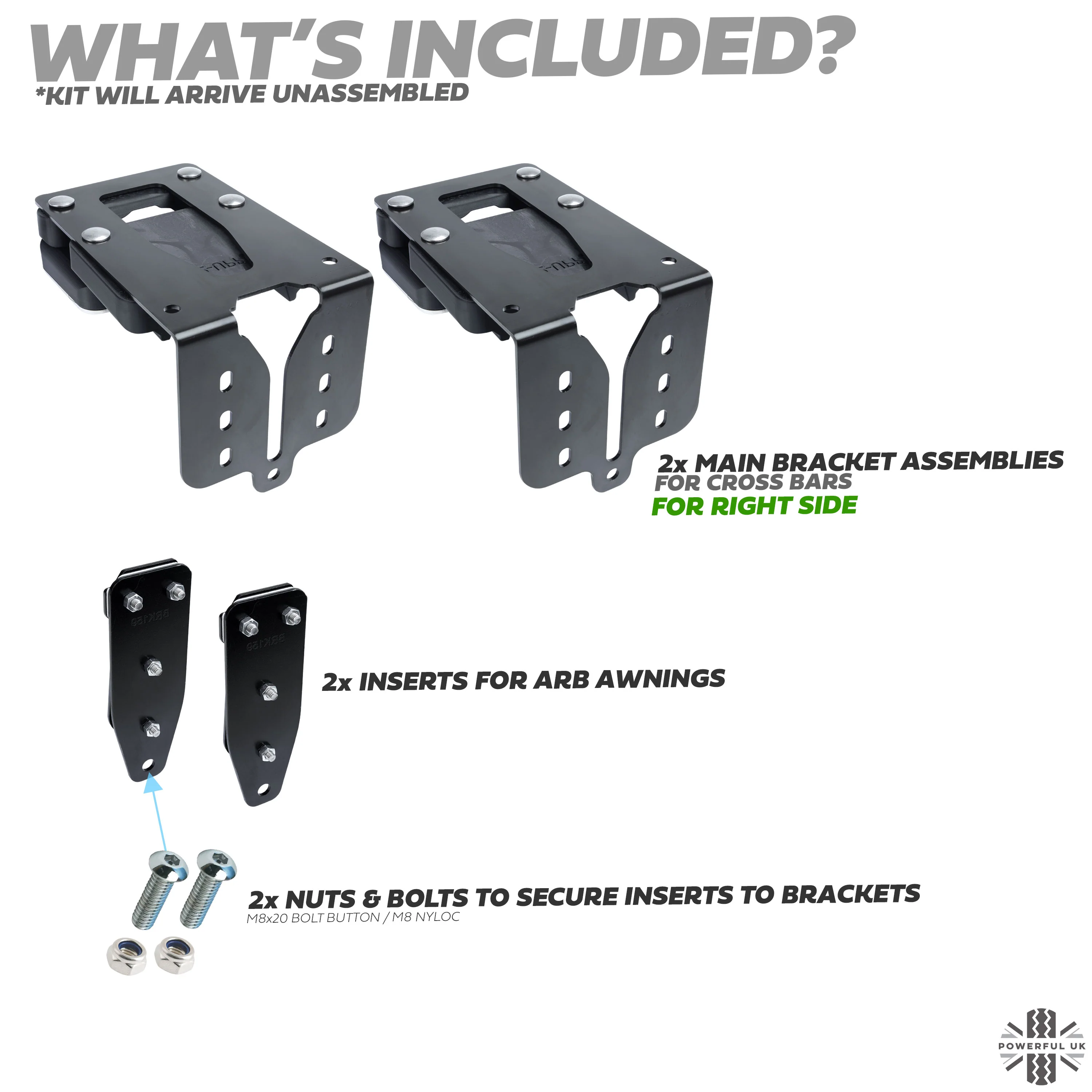 Cross Bar Awning Quick Release Mount Kit for Land Rover Defender L663 - for ARB - RIGHT - Image 3