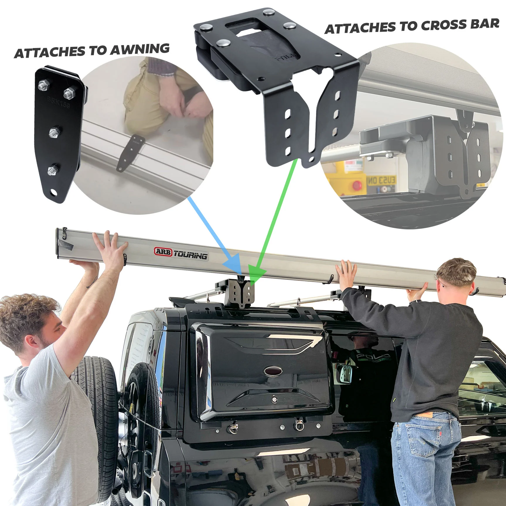 Cross Bar Awning Quick Release Mount Kit for Land Rover Defender L663 - for ARB - RIGHT - Image 7