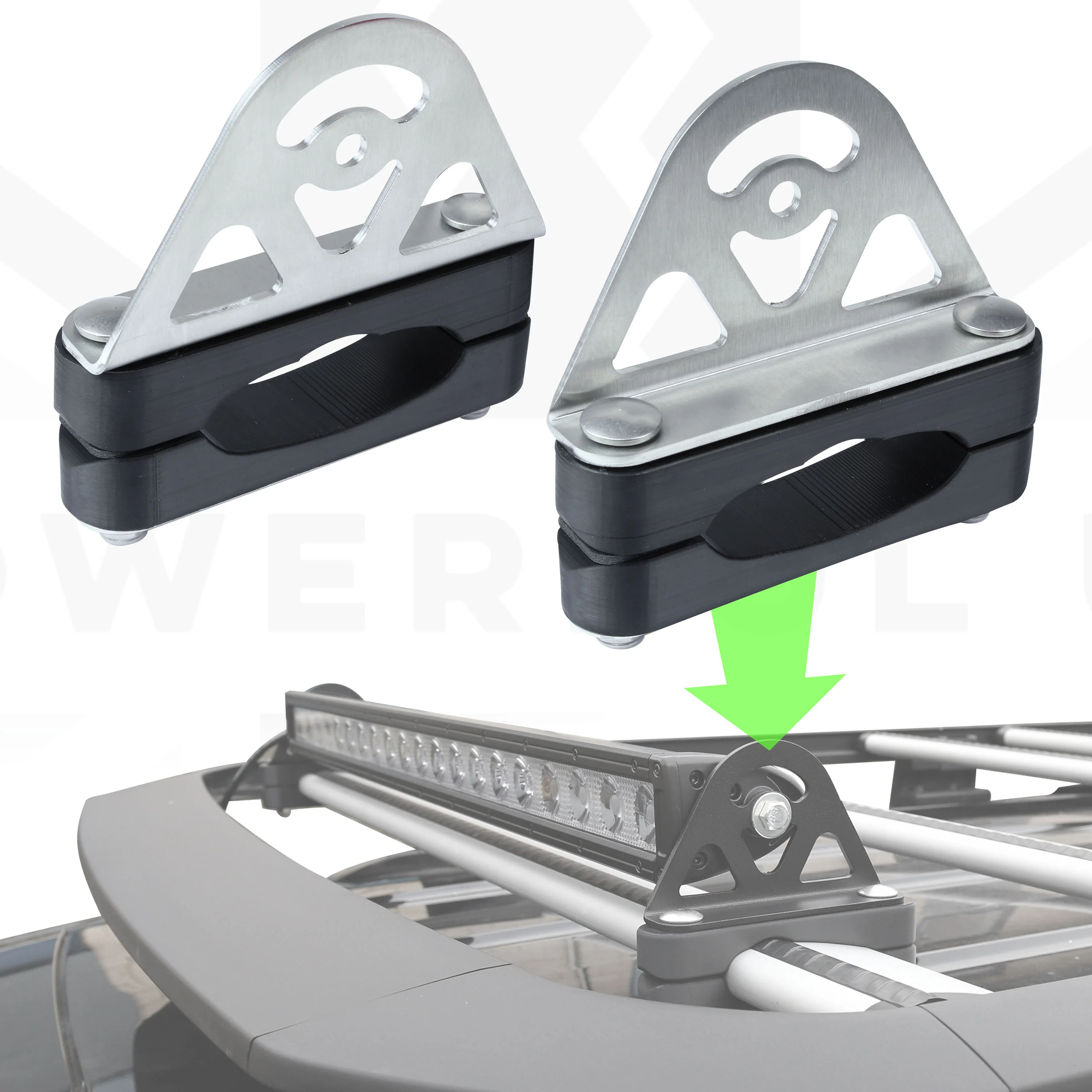 CROSS BAR Mount Clamp Kit for the Land Rover Discovery 3/4 - Kit D (Stainless)