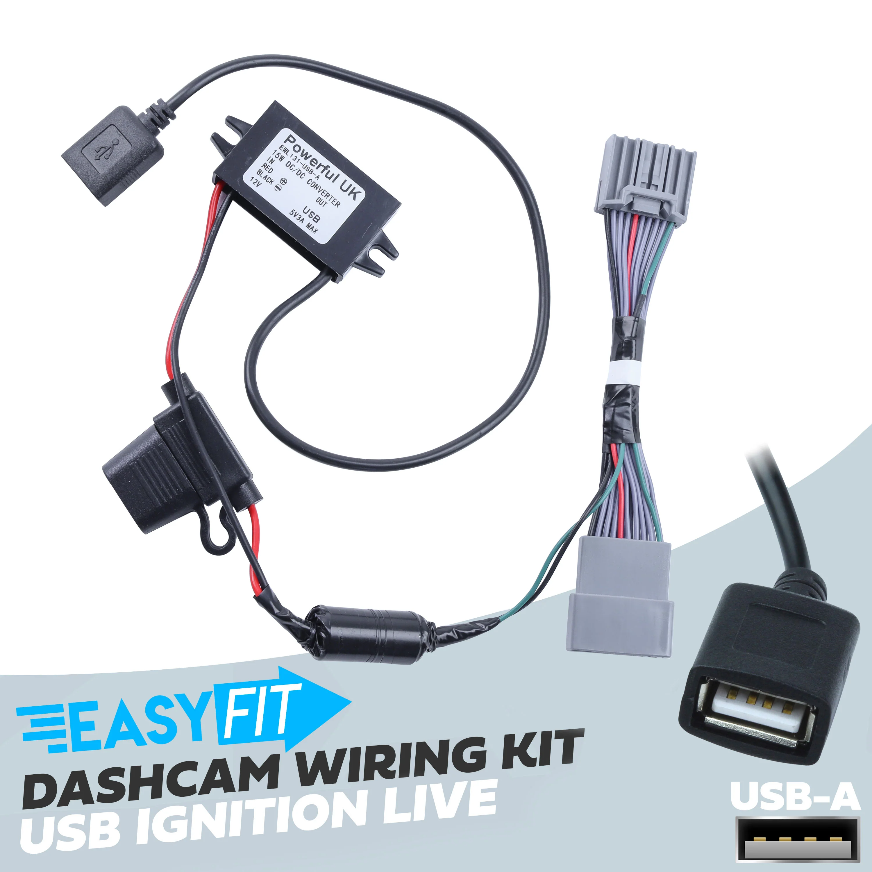 Dash Cam Overhead Console Wiring Kit for Range Rover Velar - USB-A