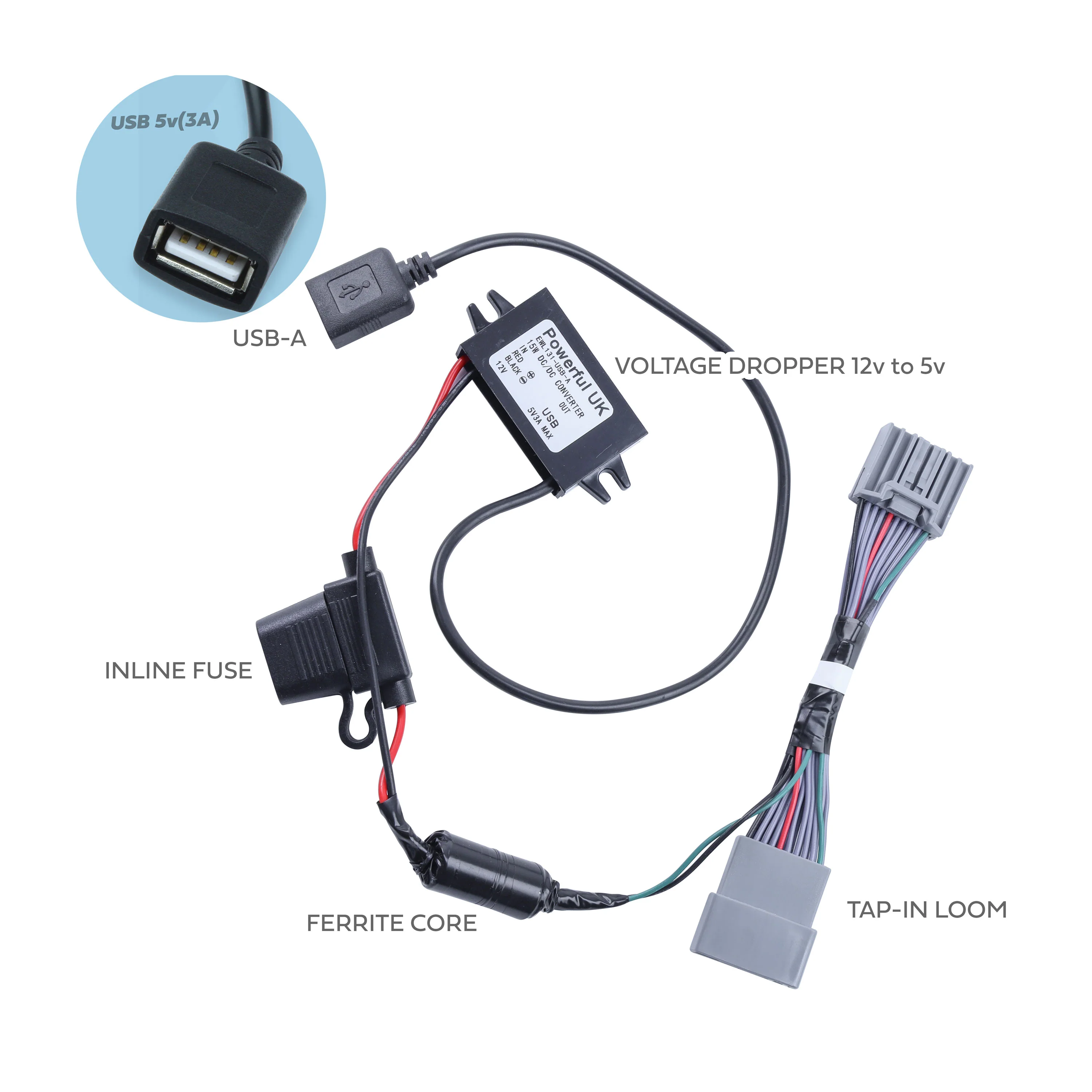Dash Cam Overhead Console Wiring Kit for Range Rover Velar - USB-A - Image 4