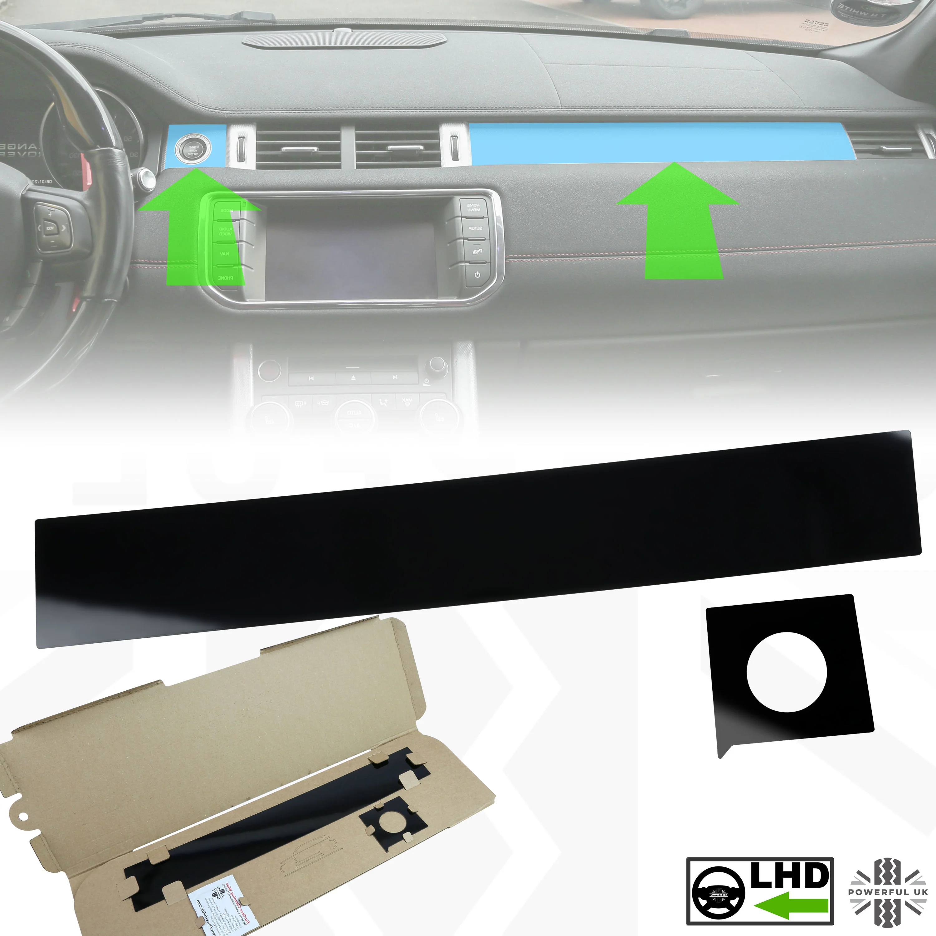 Satin Black Dash Insert Kit for Range Rover Evoque (2011-18) - LHD