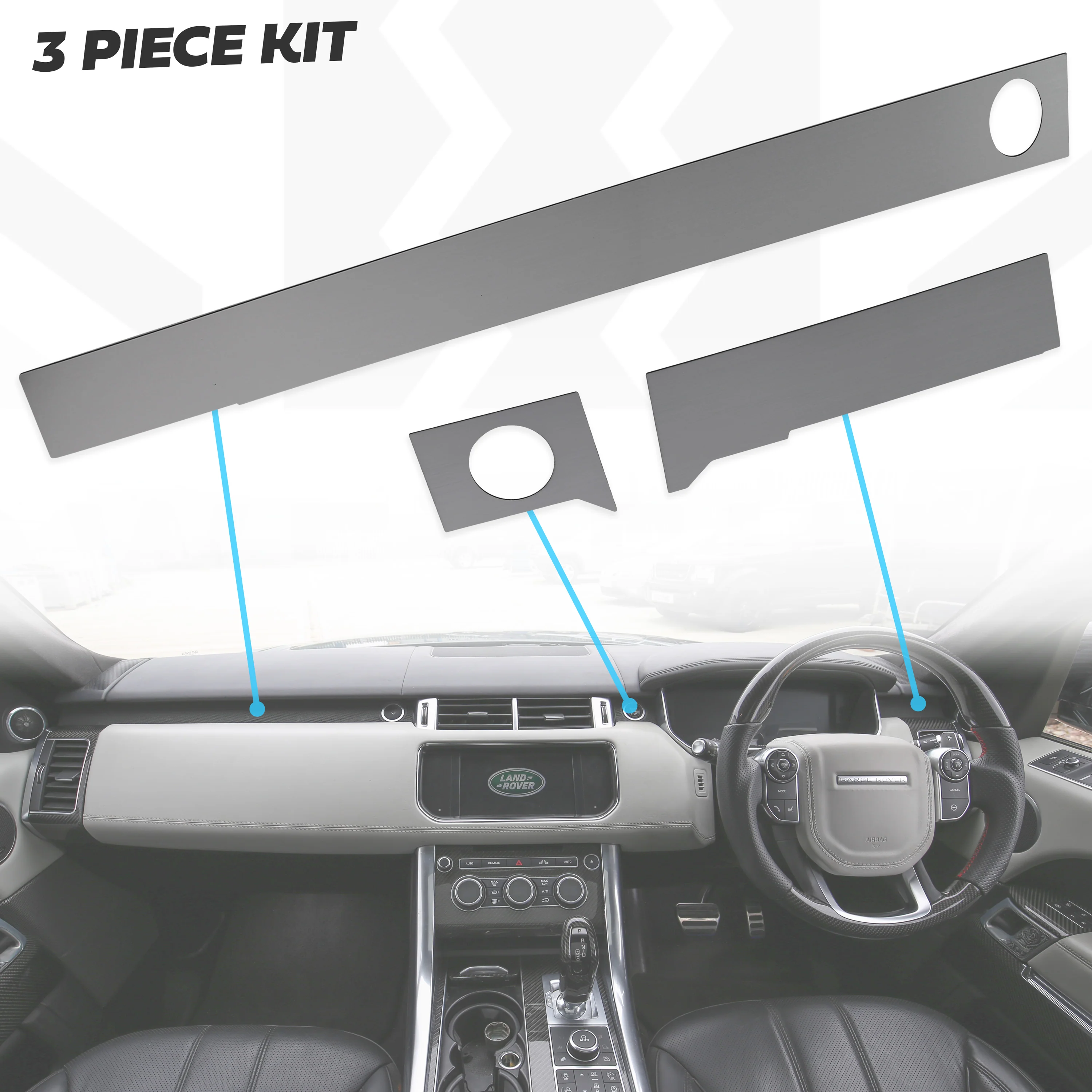 Dash Insert Kit - Range Rover Sport L494 (RHD) - Brushed Aluminium RHD - Image 2