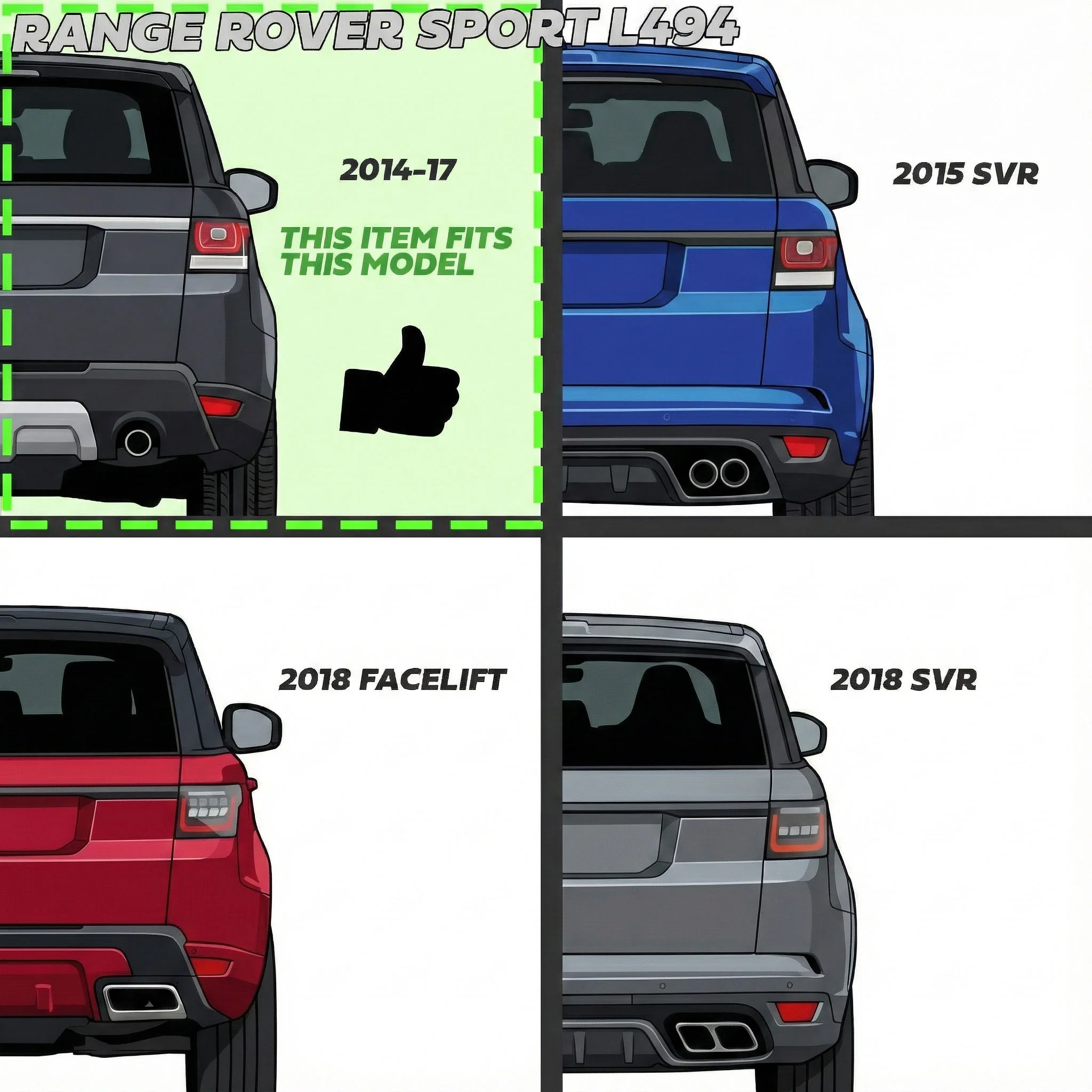 Diffuser Style Rear Tow Eye Cover for Range Rover Sport L494 2014-17 - Image 10