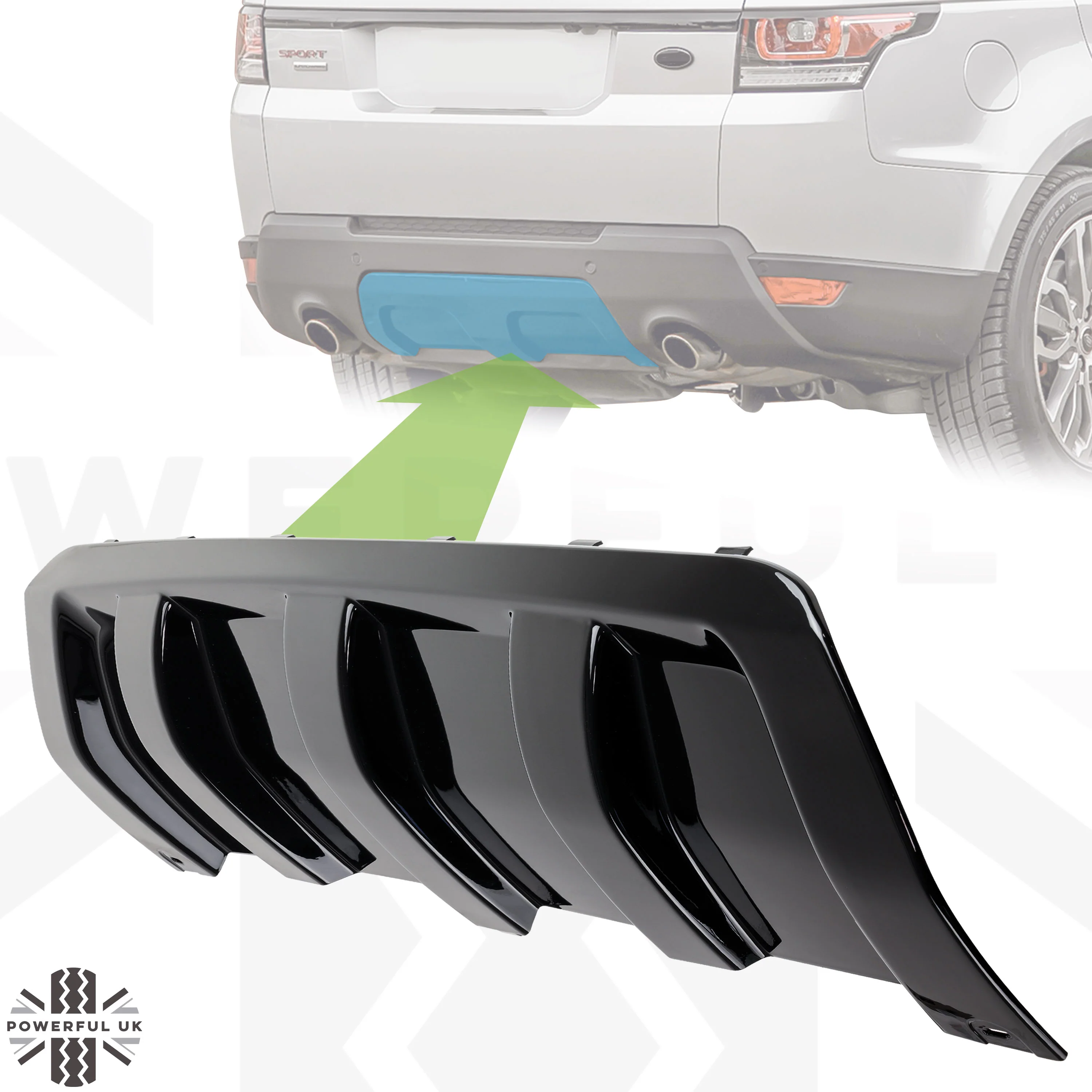 Diffuser Style Rear Tow Eye Cover for Range Rover Sport L494 2014-17 - Image 9