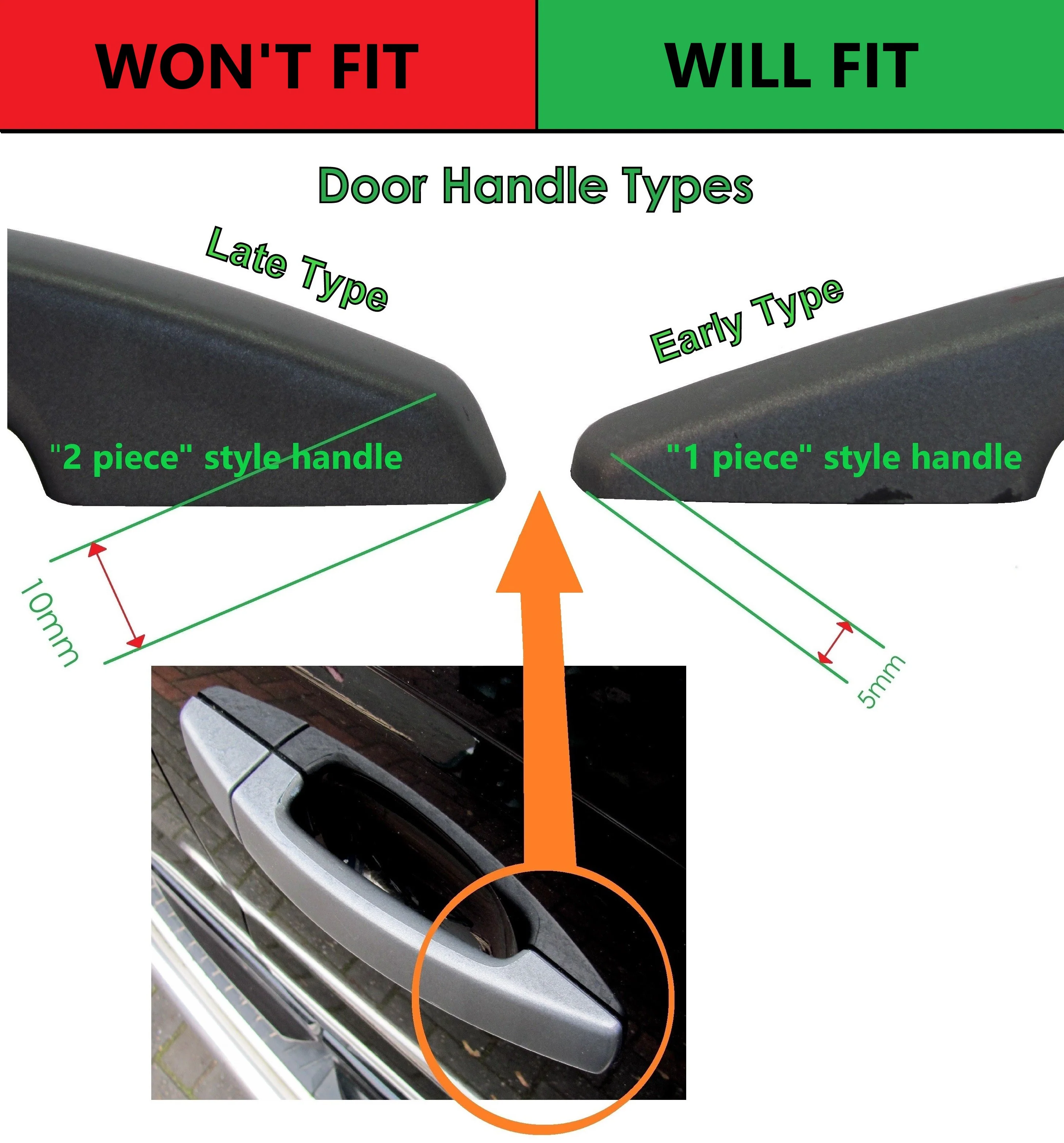 Door Handle Covers for Land Rover Discovery 3 fitted with 1 pc Handles - Zambezi Silver - Image 4