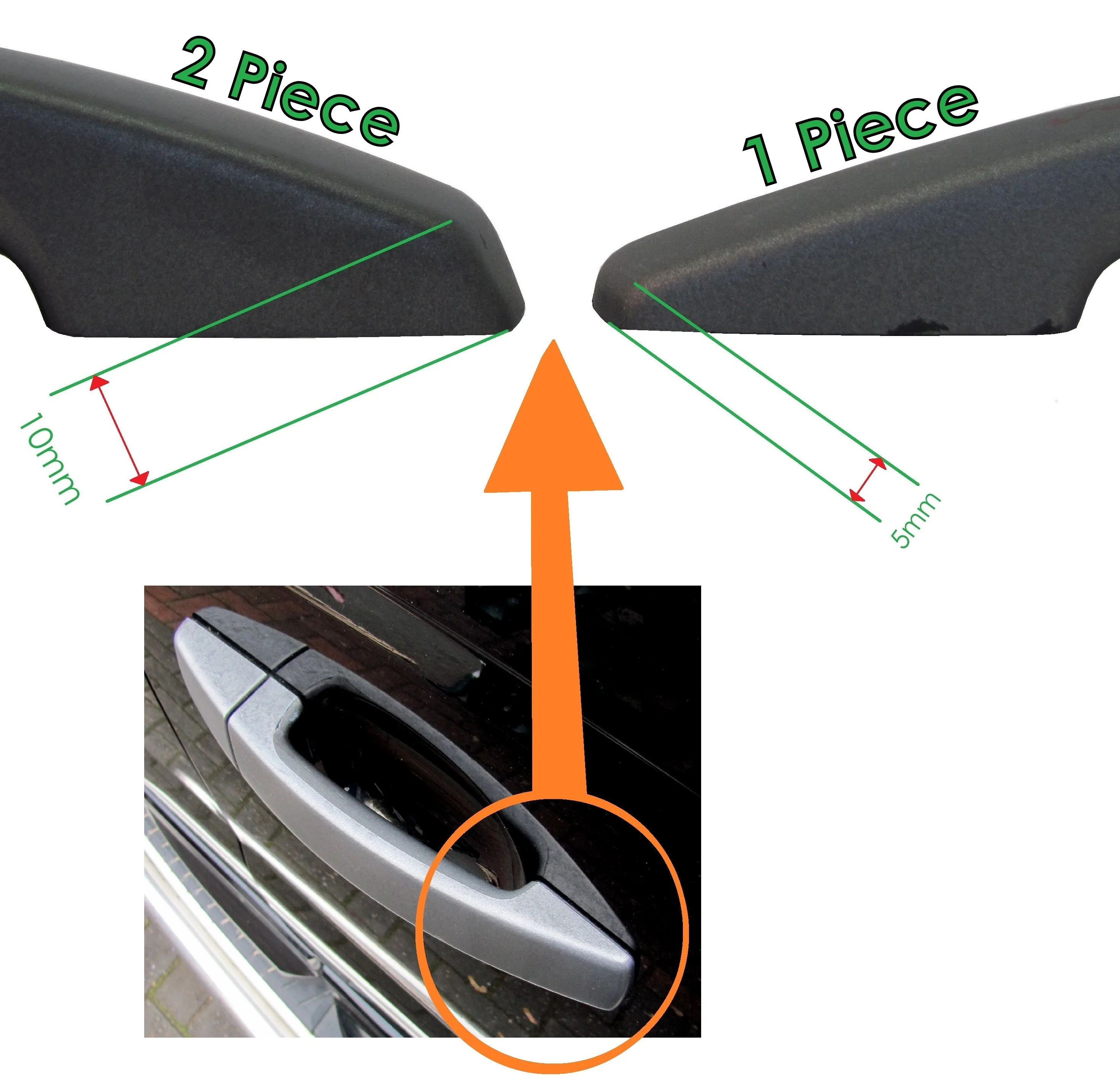Door Handle Covers for Land Rover Discovery 3 fitted with 2 pc Handles - Java Black - Image 7