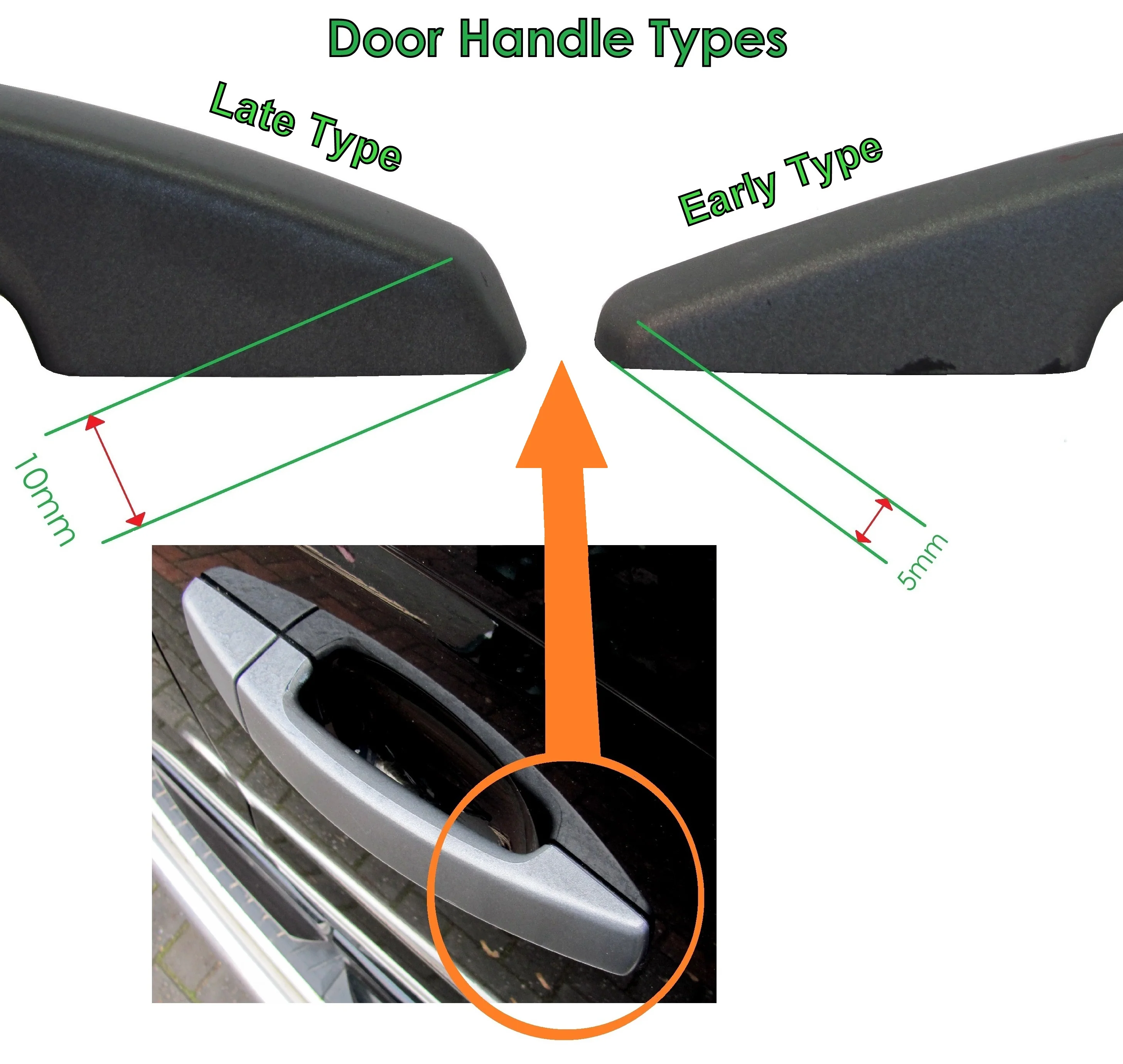 Door Handle Covers for Range Rover Sport L320 fitted with 2 pc Handles  - Java Black - Image 7