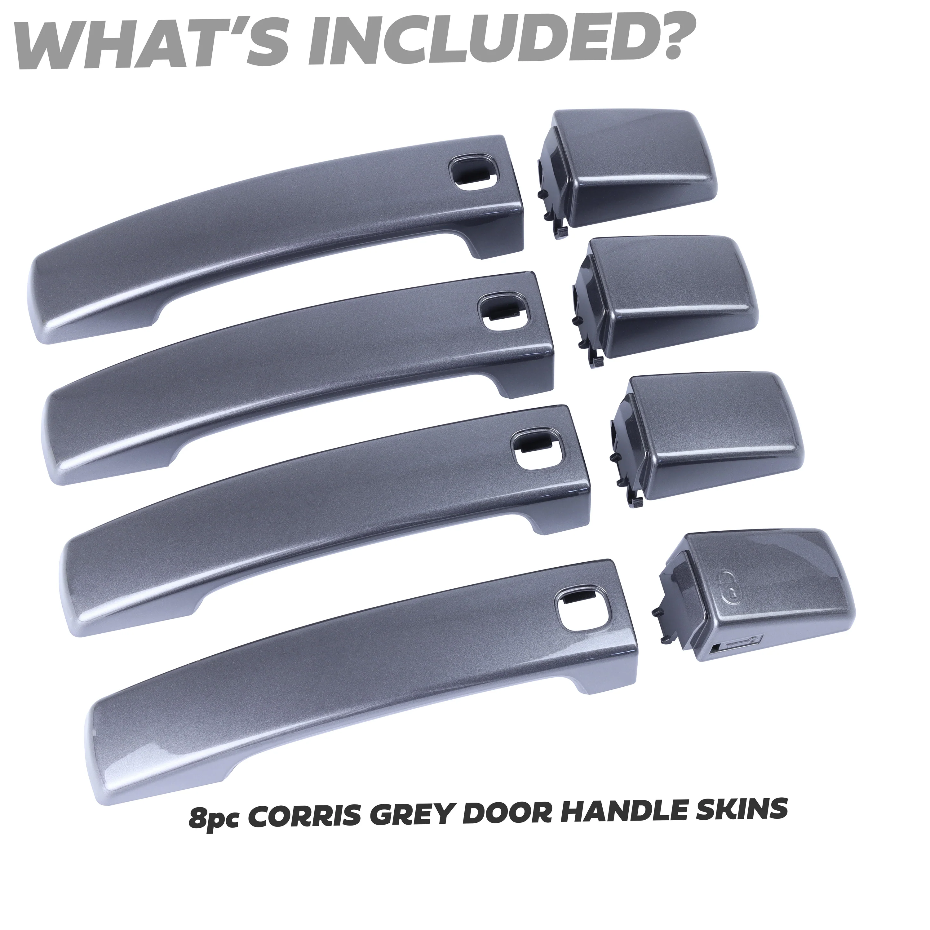 Door Handle 'Skins' for Land Rover Discovery 4 (with hole for button)  - Corris Grey - Image 3