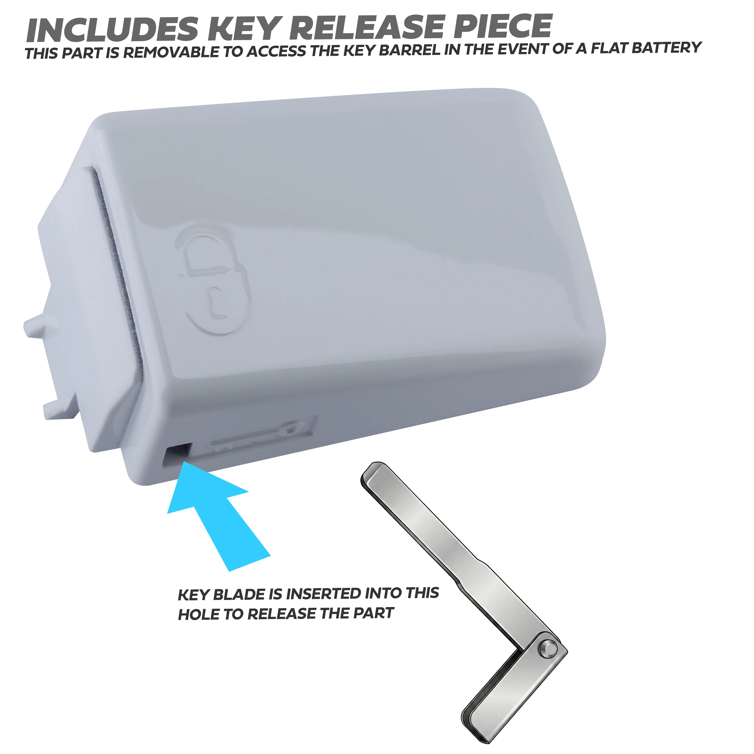 Door Handle 'Skins' for Land Rover Discovery 4 (with hole for button) - Fuji White - Image 3