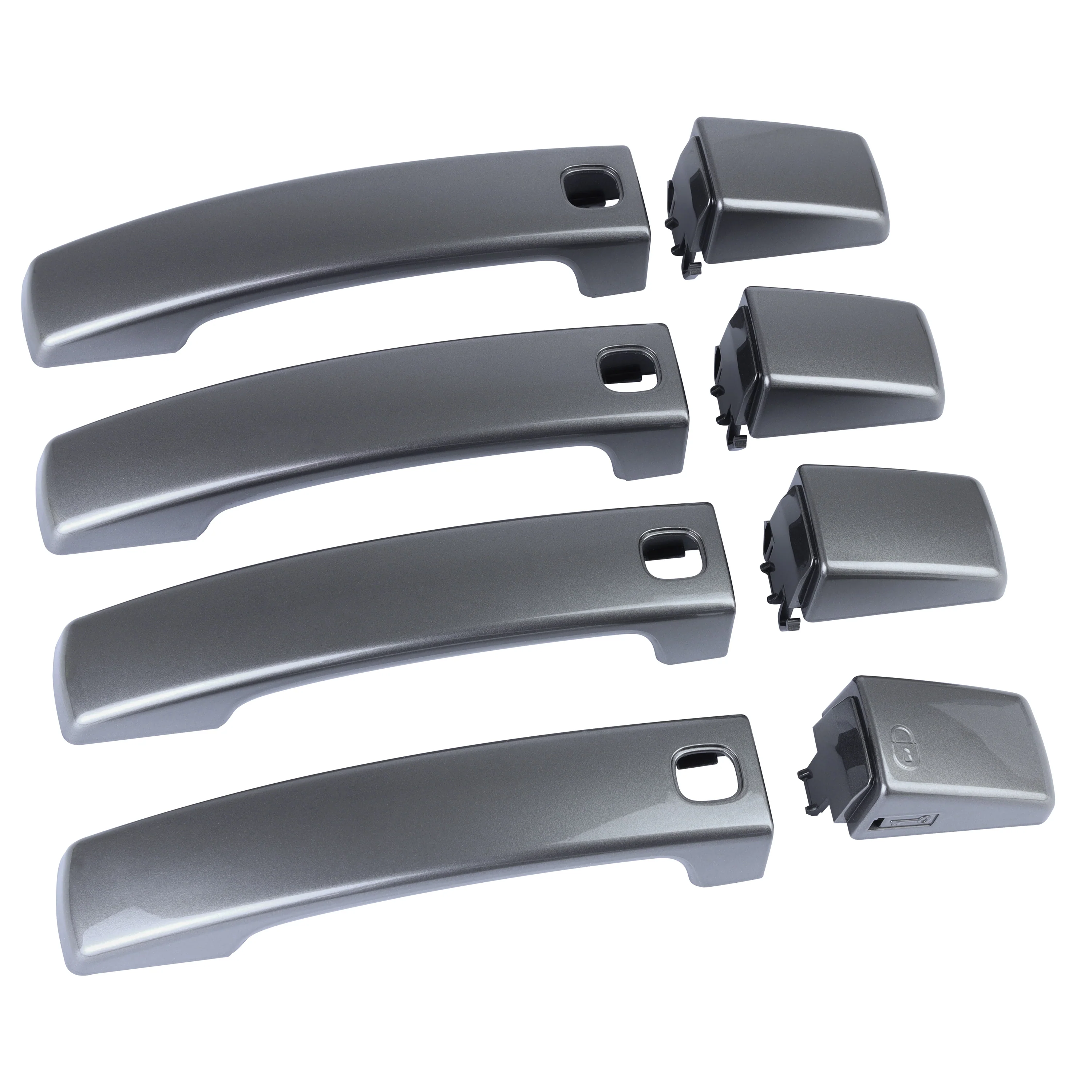 Door Handle 'Skins' for Land Rover Discovery 4 (with hole for button)  - Stornoway Grey