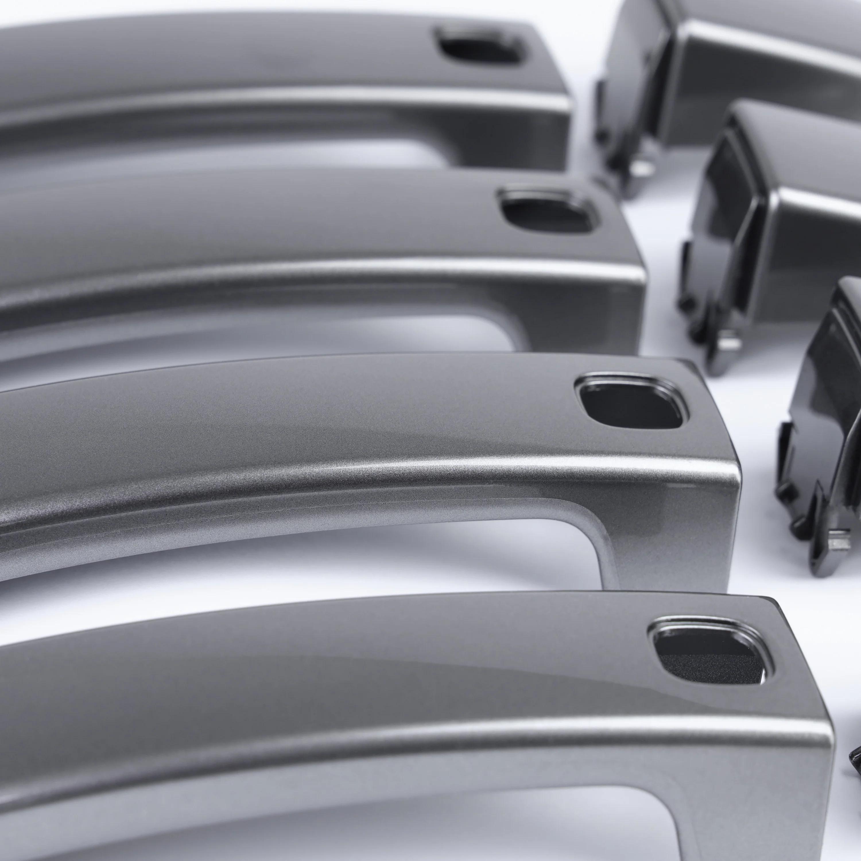 Door Handle 'Skins' for Land Rover Discovery 4 (with hole for button)  - Stornoway Grey - Image 2