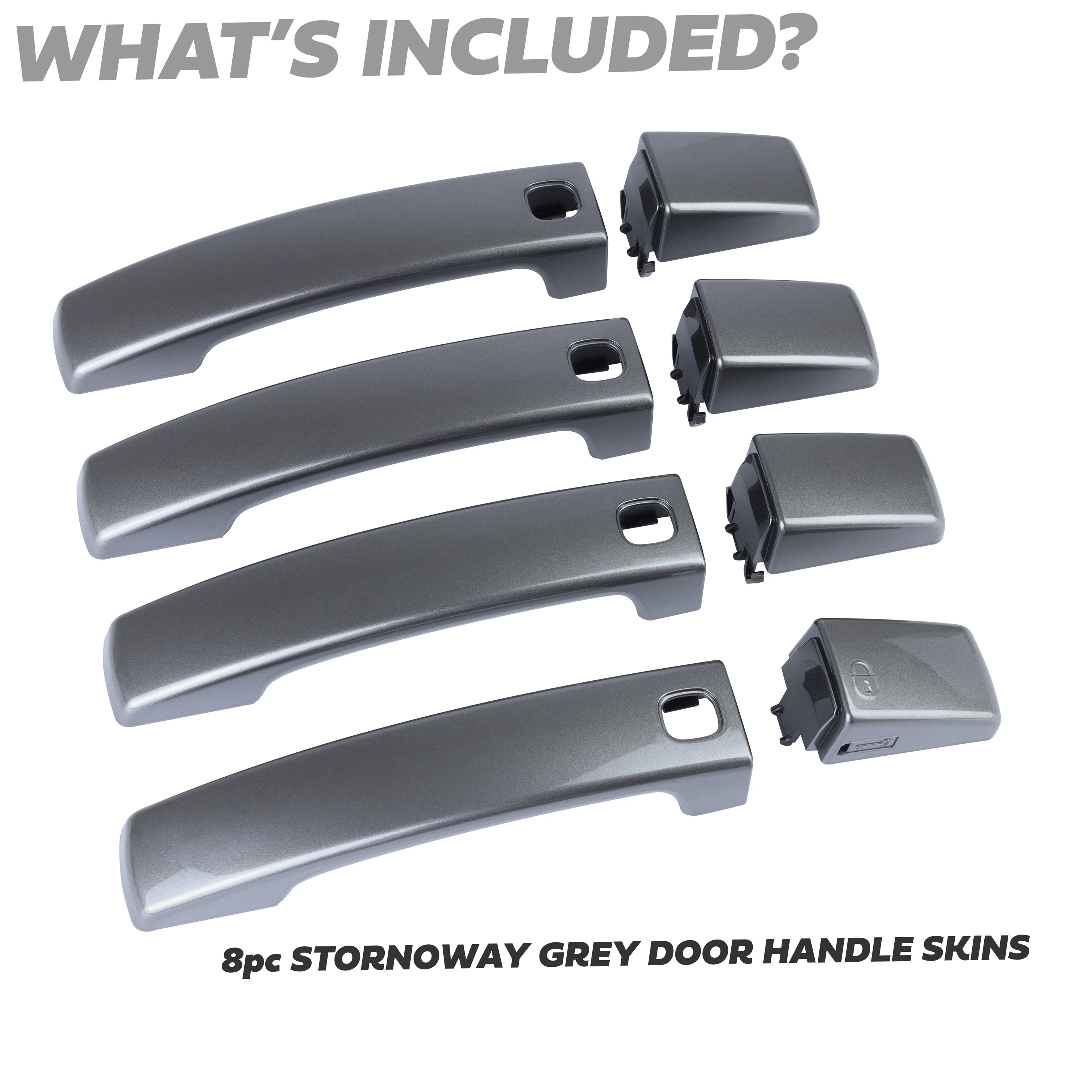 Door Handle 'Skins' for Land Rover Discovery 4 (with hole for button)  - Stornoway Grey - Image 3