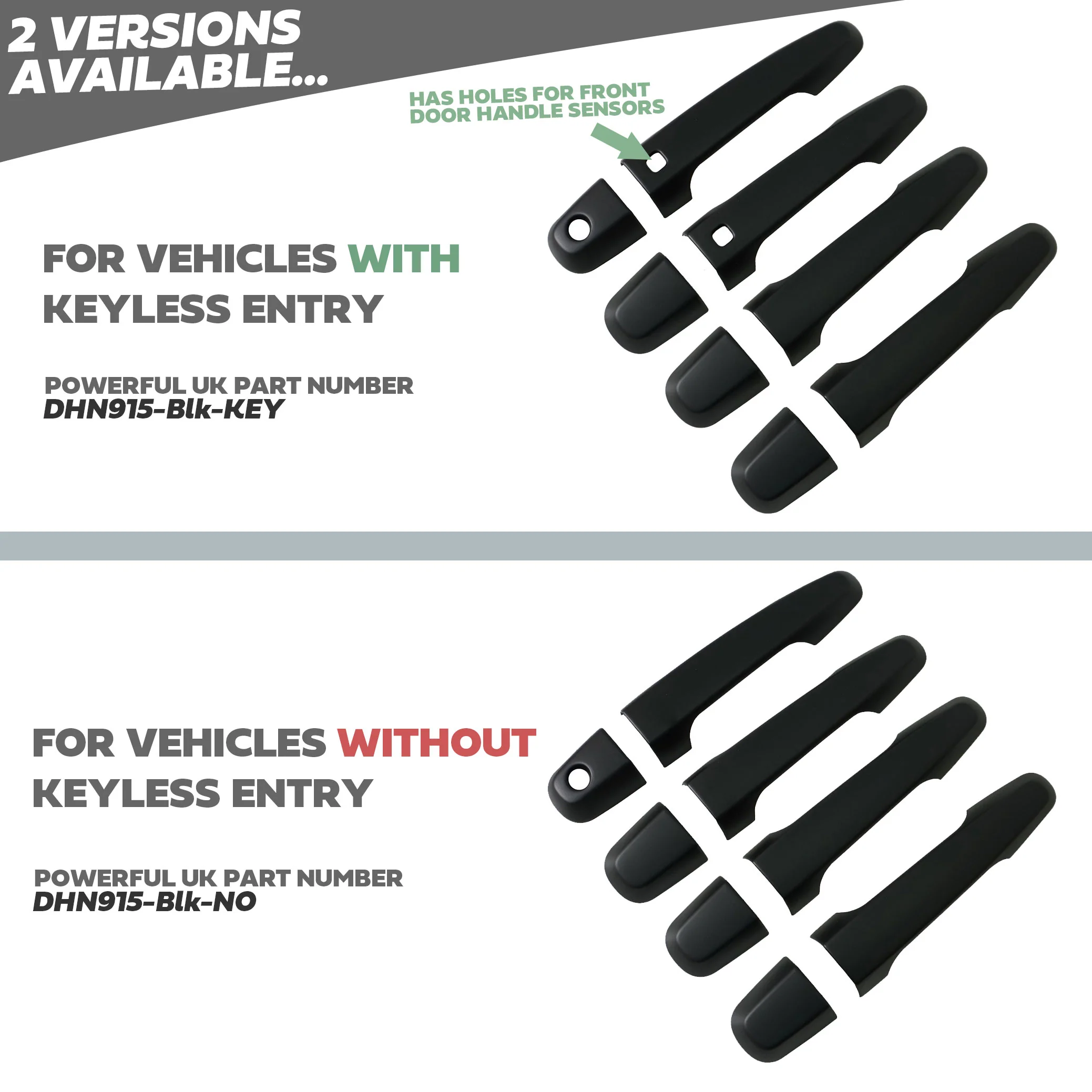 Door Handles - Satin Black (4dr) for Mitsubishi L200 2016-19 - NO Keyless - Image 5