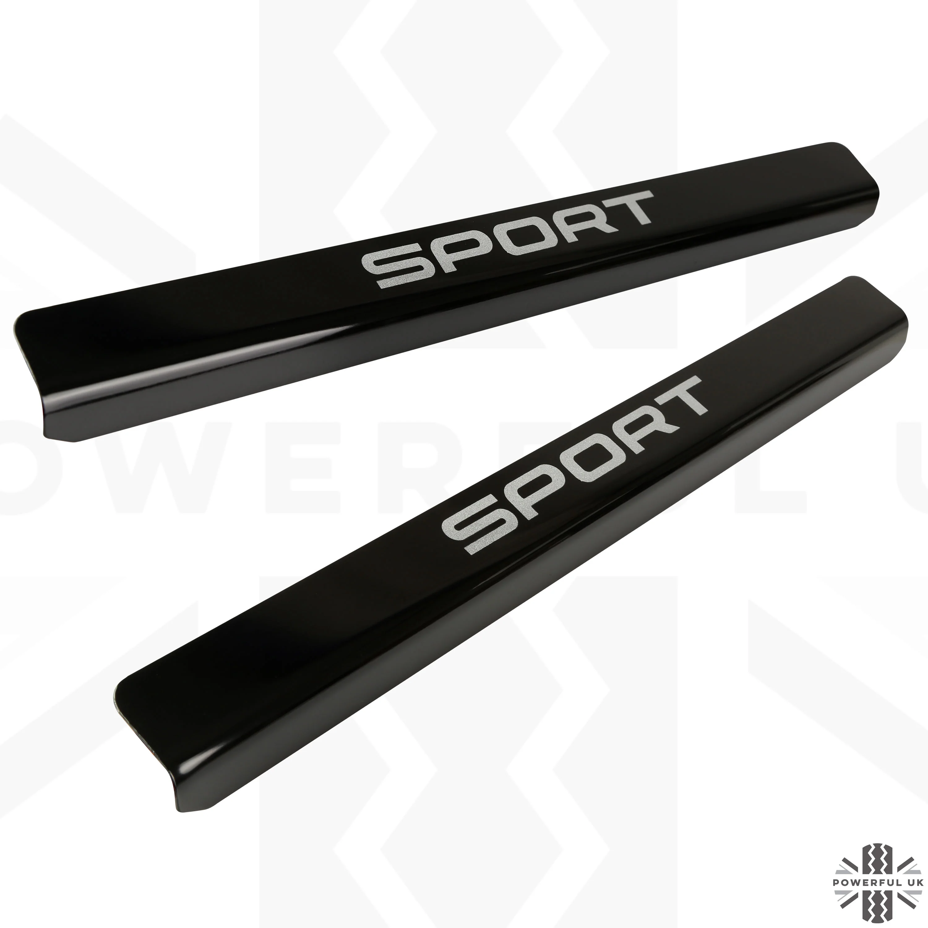 Door Sill Covers in Black with Silver Sport Logo for Range Rover Sport L494 - Image 3