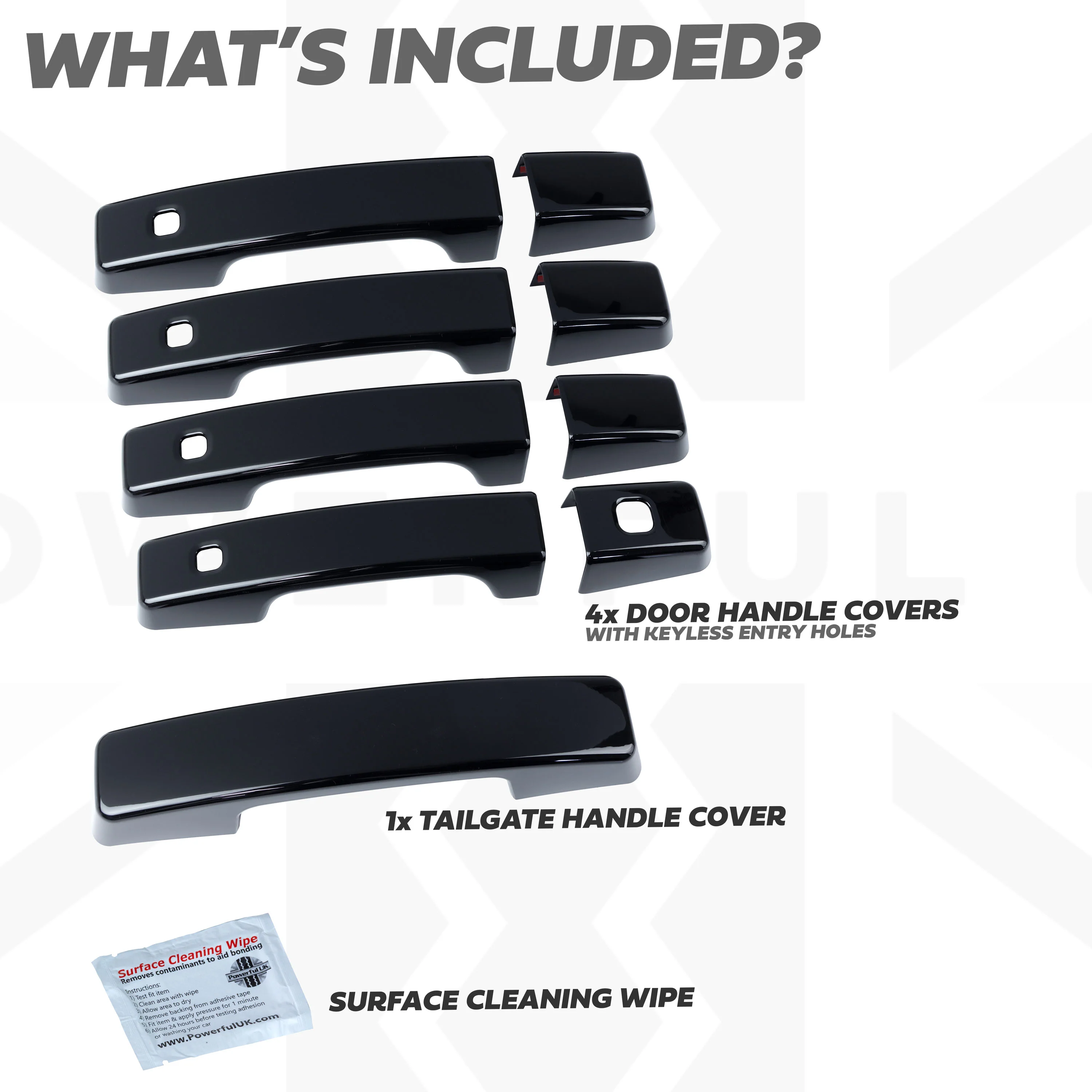 Door & Tailgate Handle Covers with Keyless - Gloss Black - for Land Rover Defender L663 (110/130) - Image 3