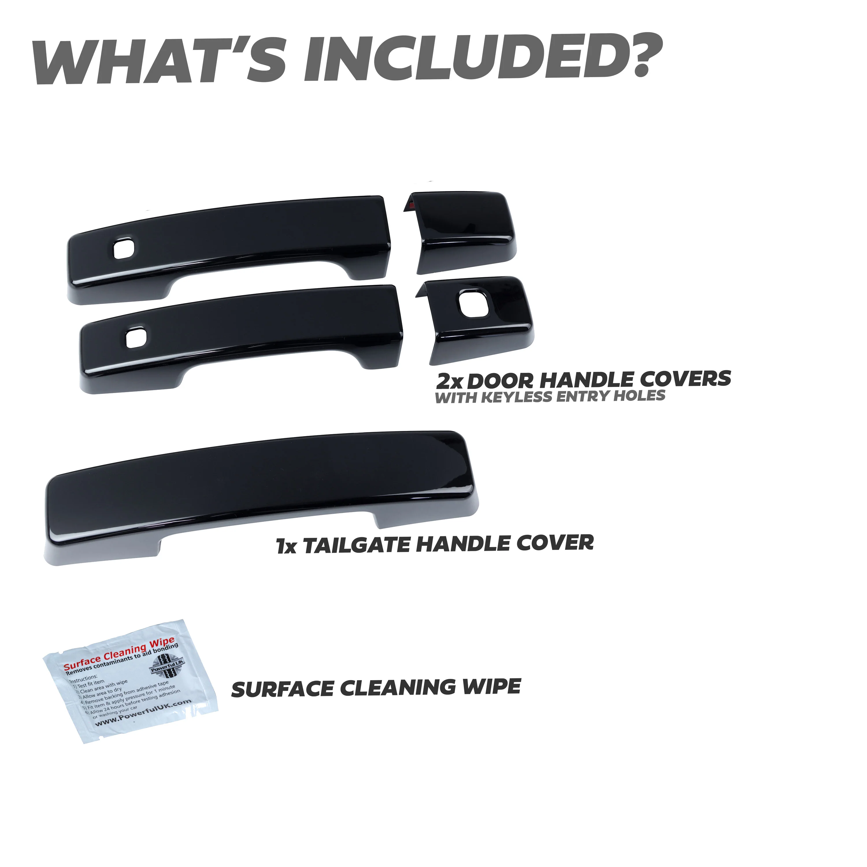 Door & Tailgate Handle Covers with Keyless - Gloss Black - for Land Rover Defender L663 (90) - Image 3