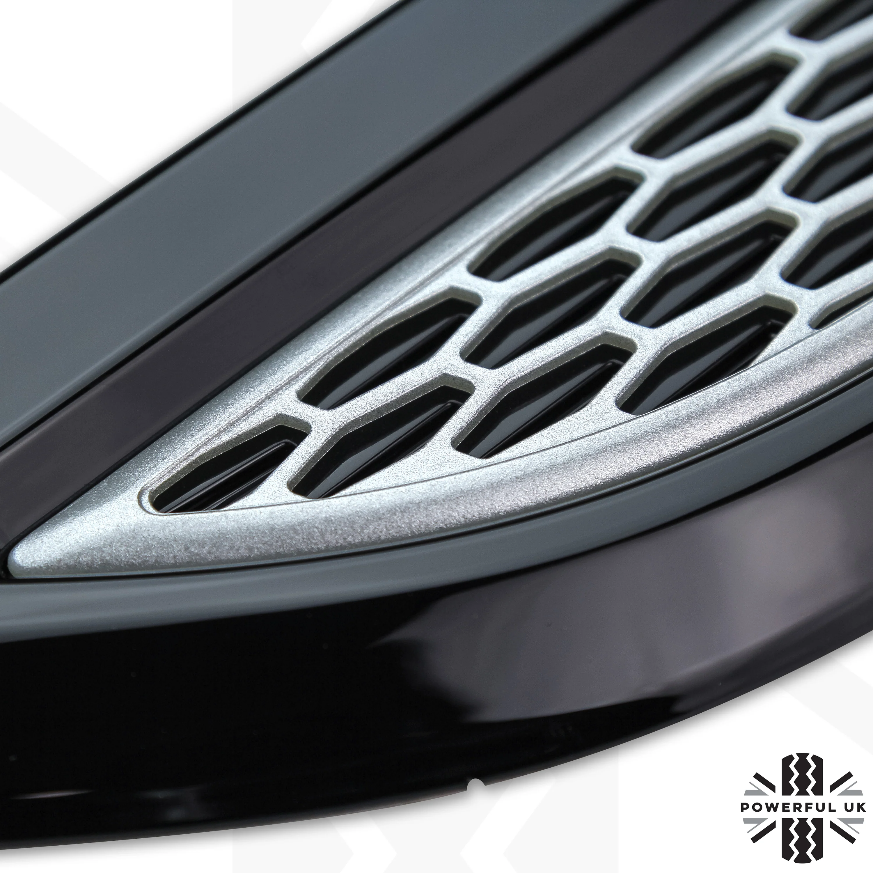 Dummy Bonnet Vents (Flat Type) - Pair- Black & Silver - Image 2