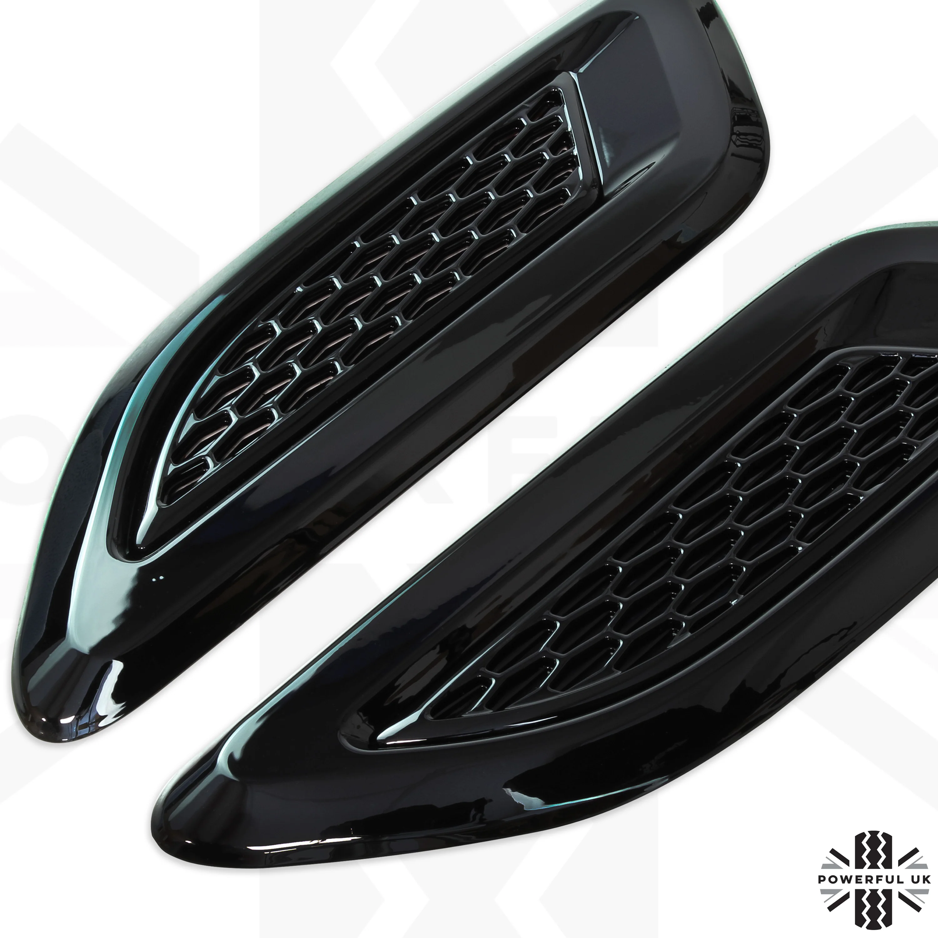 Dummy Bonnet Vents (Flat Type) - Pair- Gloss Black - Image 3