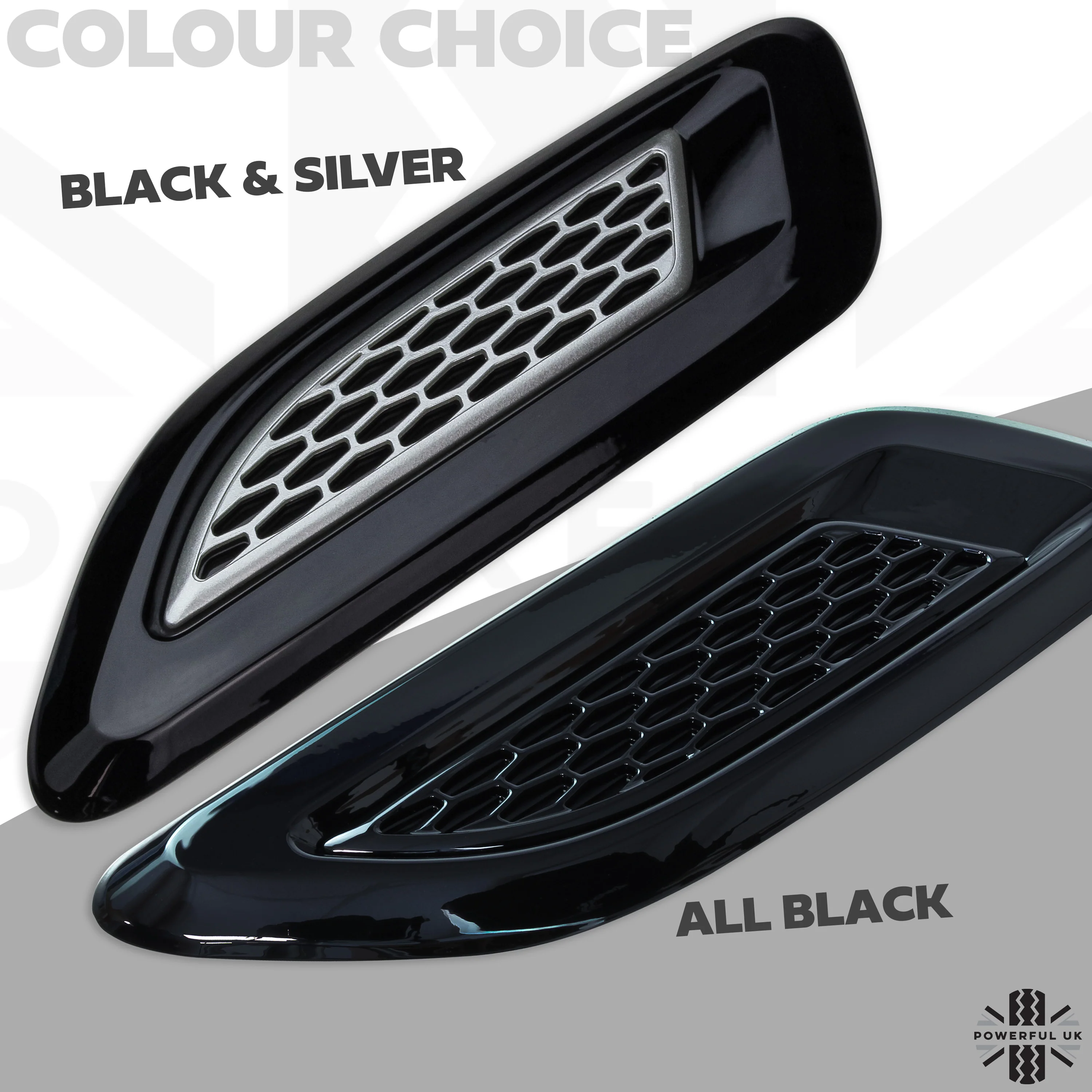 Dummy Bonnet Vents (Flat Type) - Pair- Gloss Black - Image 6
