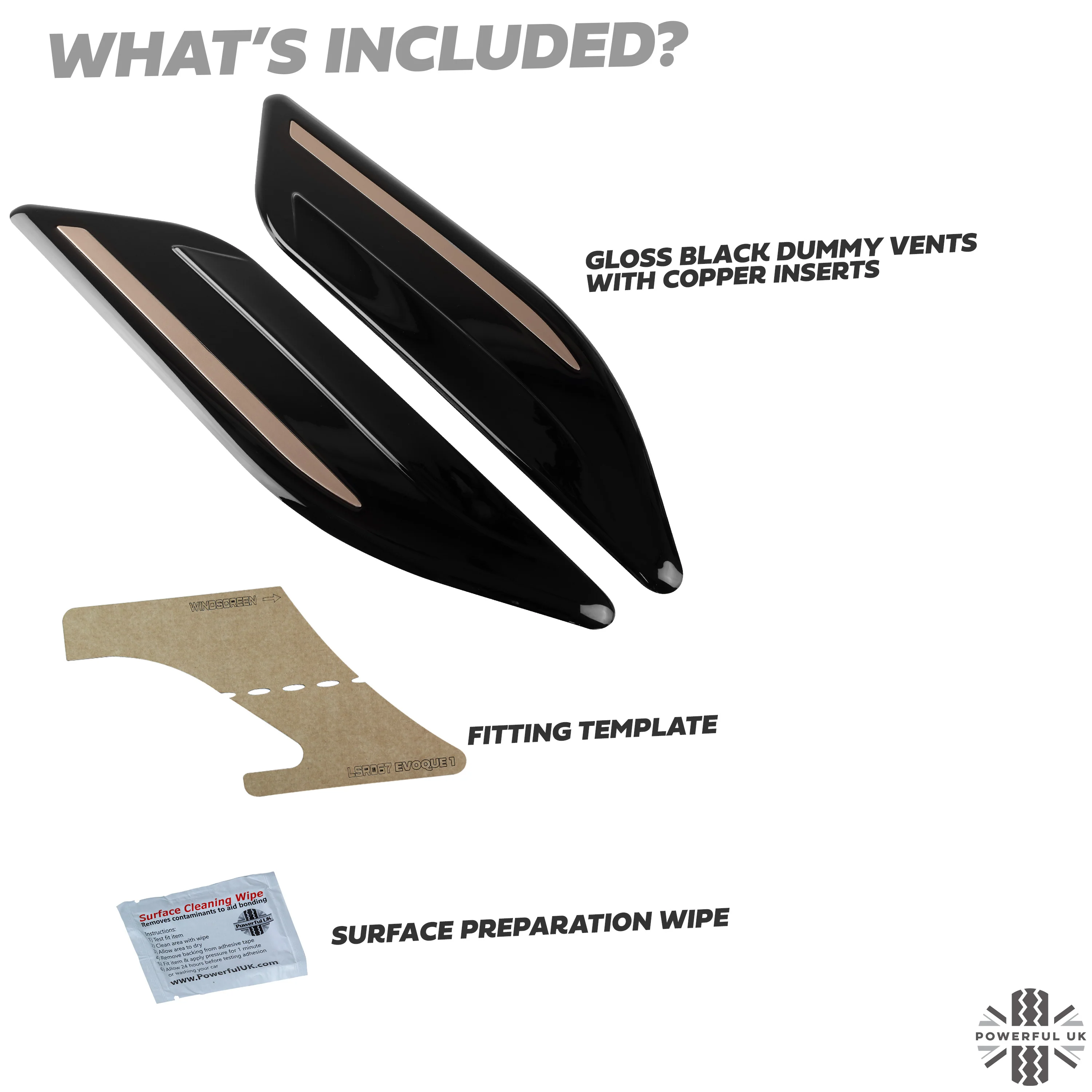 Dummy Bonnet Vents (Type 2) - 'Black & Copper' for Range Rover Evoque - Image 4