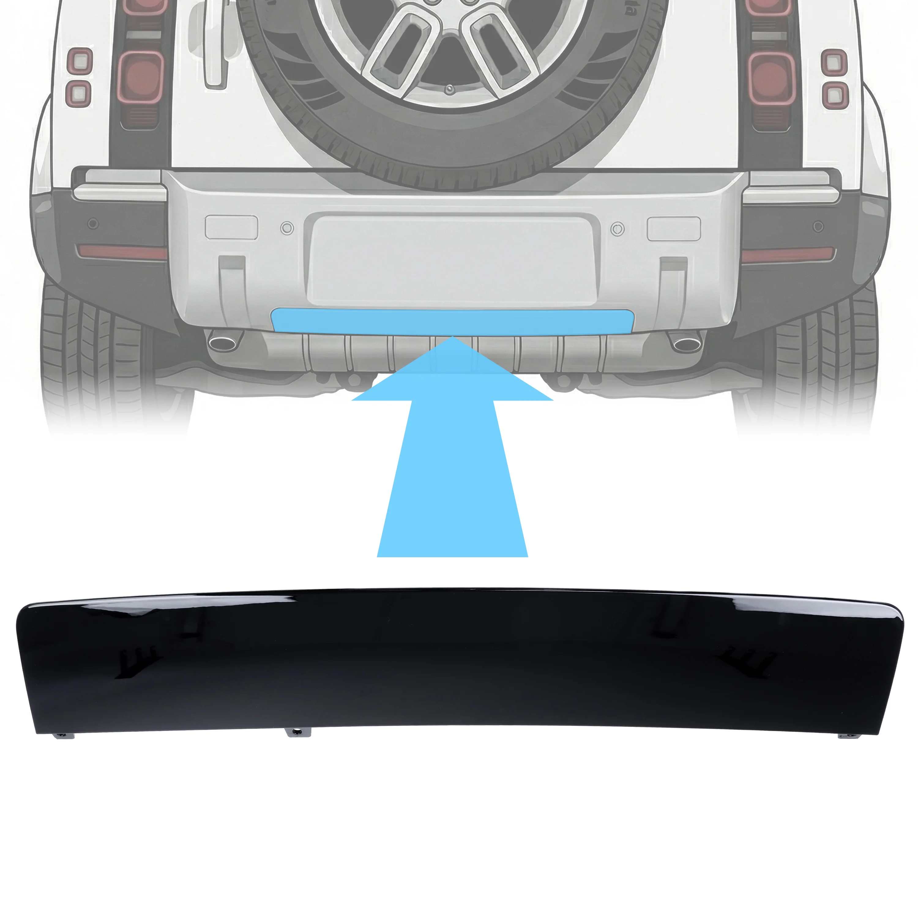 Easy-Fit Rear Bumper Tow Eye Cover for Land Rover Defender L663 - Gloss Black