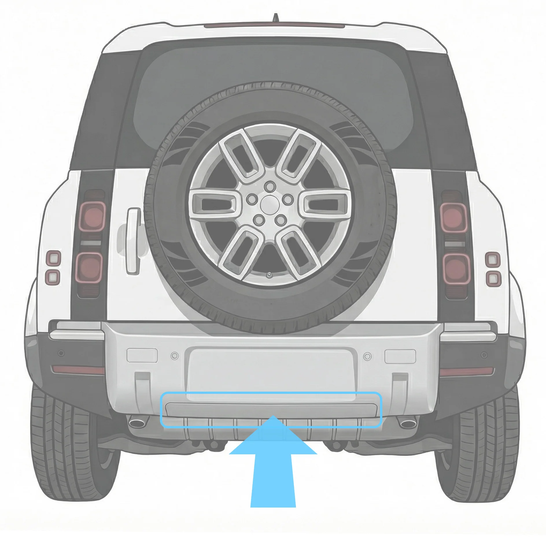 Easy-Fit Rear Bumper Tow Eye Cover for Land Rover Defender L663 - Gloss Black - Image 3
