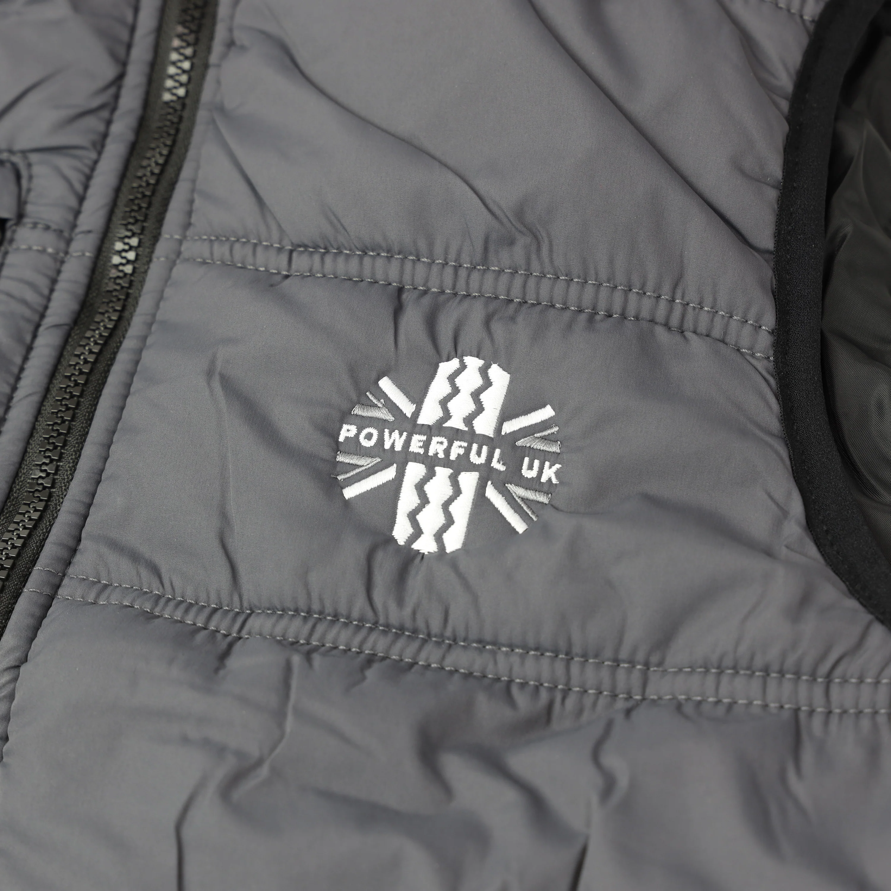 Embroidered Bodywarmer Powerful UK Ltd "Merch" - Grey - LARGE - Image 2
