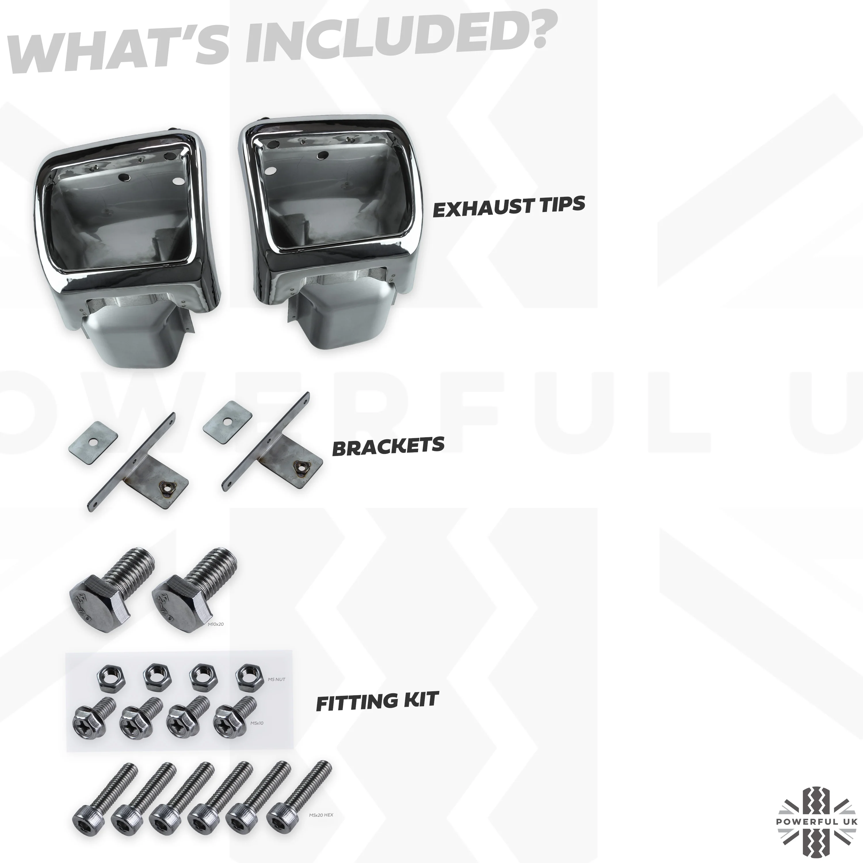 Exhaust Tailpipes Kit for Range Rover L322 "Exterior Design Pack"  Rear Bumper - Image 4