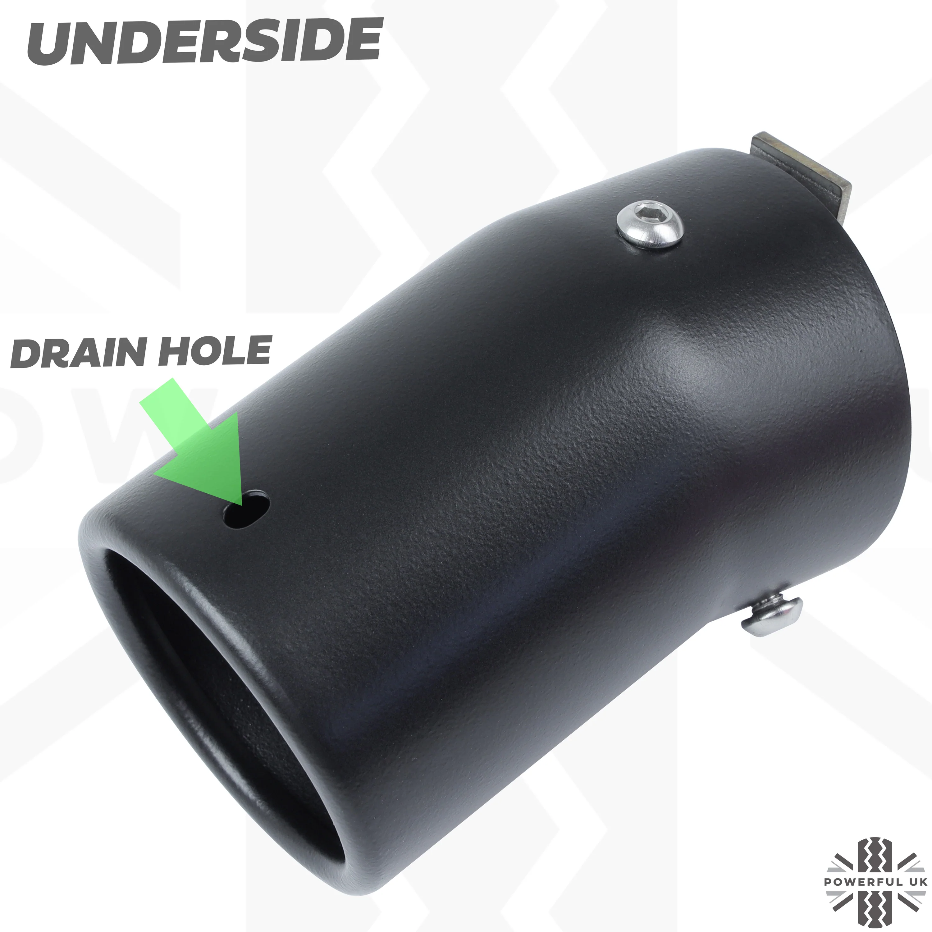 Exhaust Tips for Land Rover Defender L663 (for 55mm exhaust) - Technical Black (for DIESEL) - Image 4