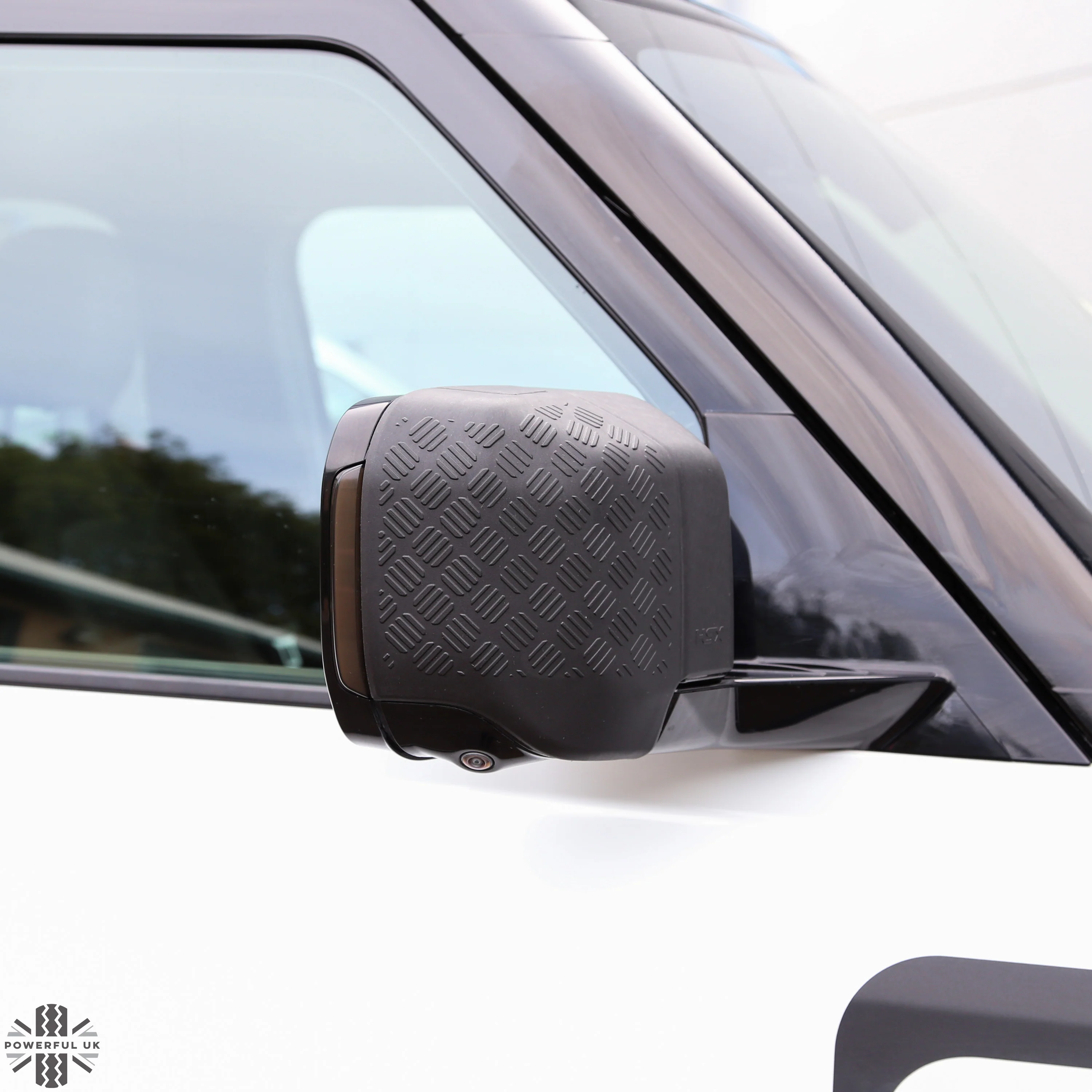 Extended Mirror Covers Chequer Plate for Land Rover Defender L663 - NO Camera Mount - Image 4