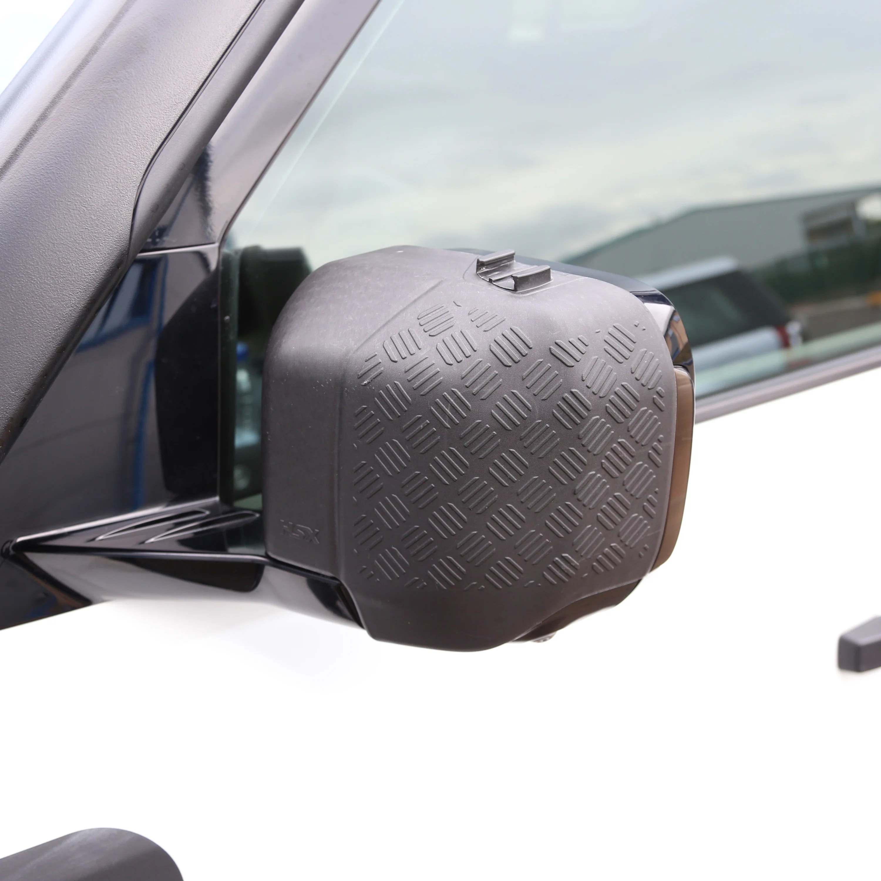 Extended Mirror Covers Chequer Plate  for Land Rover Defender L663 - with Action Camera Mount - Image 7