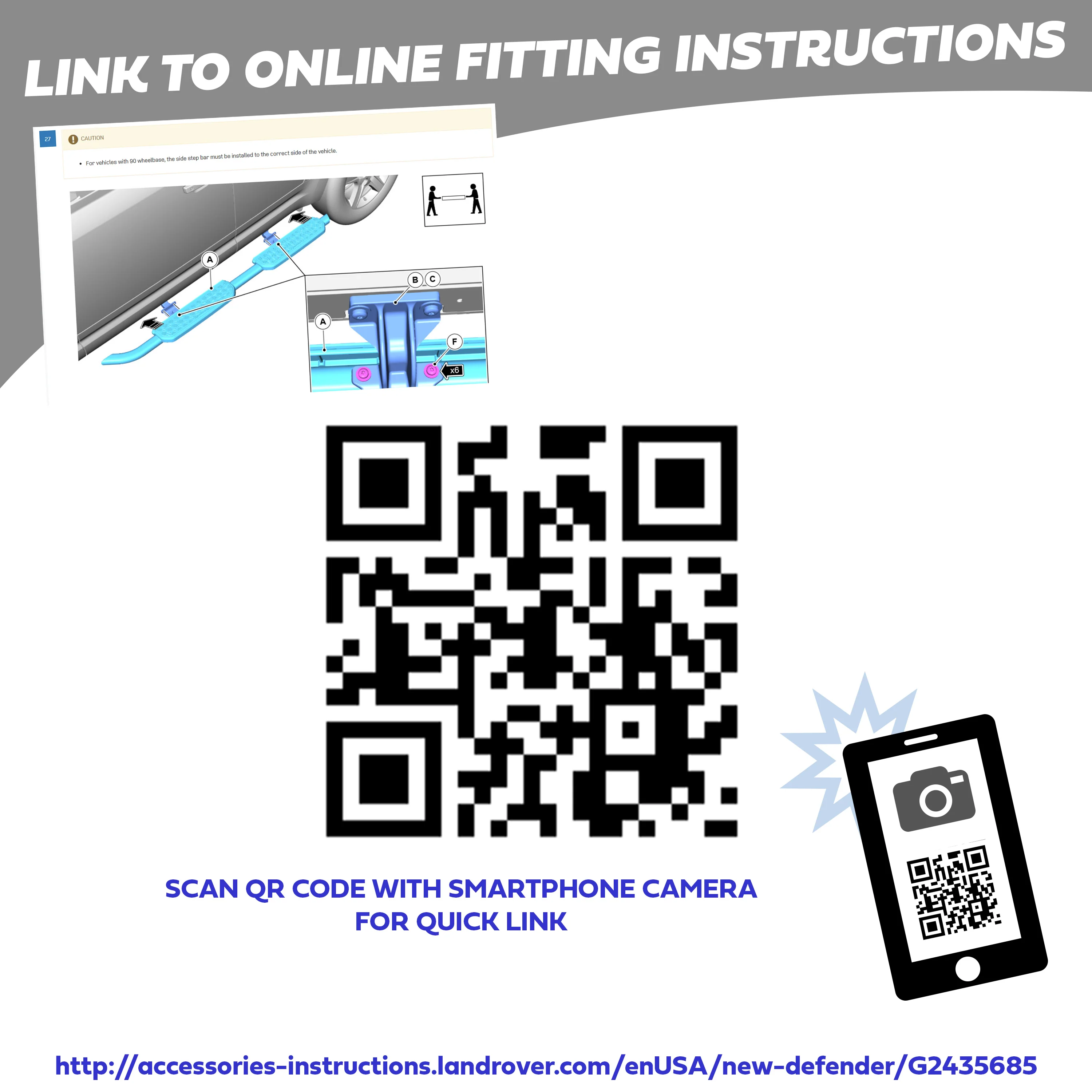 Fixed Side Steps (Genuine) + Extra Fitting Kit for Land Rover Defender L663 (90 Model) - Image 8