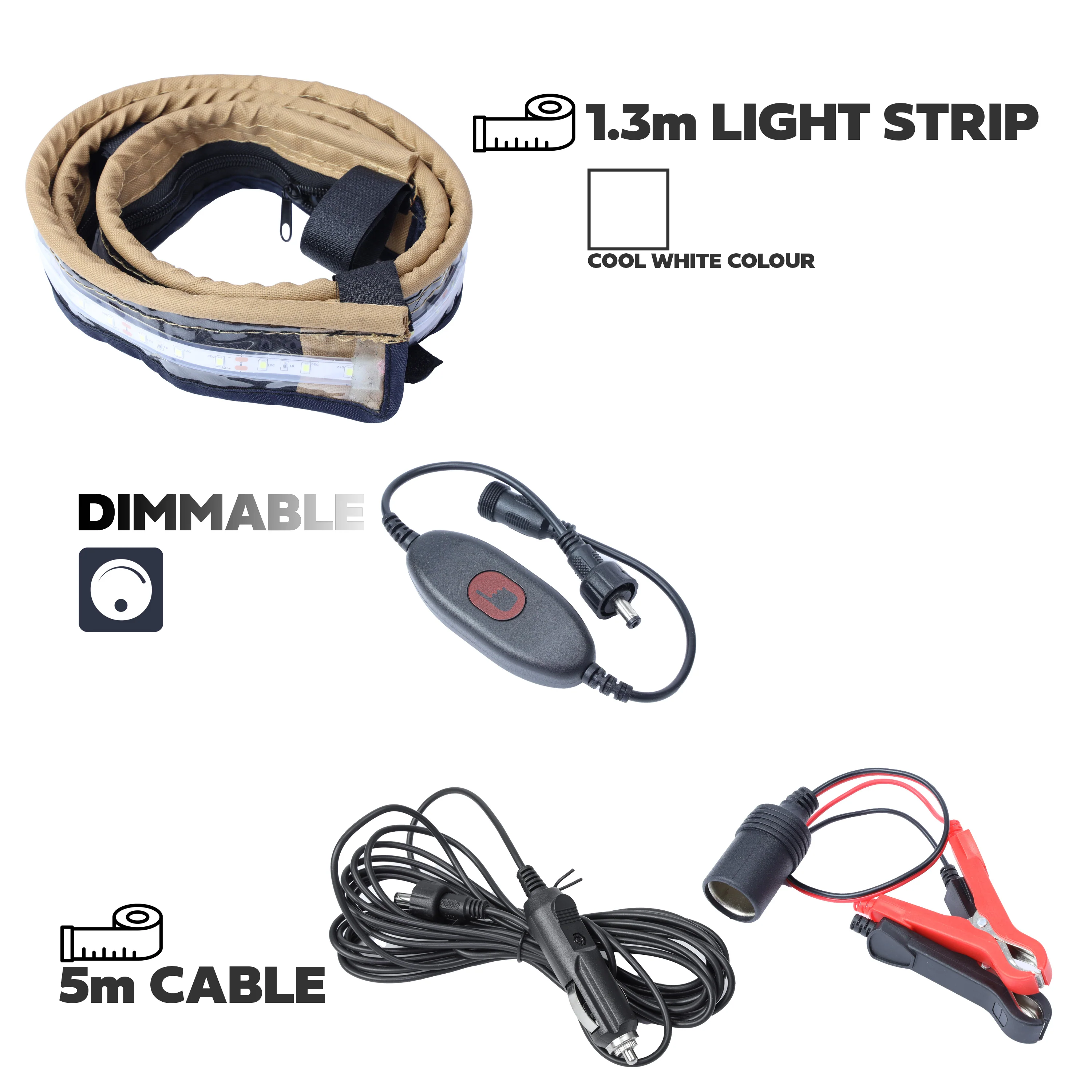 Flexible LED Awning Strip Light - White Dimmable - 1.3m - Image 3