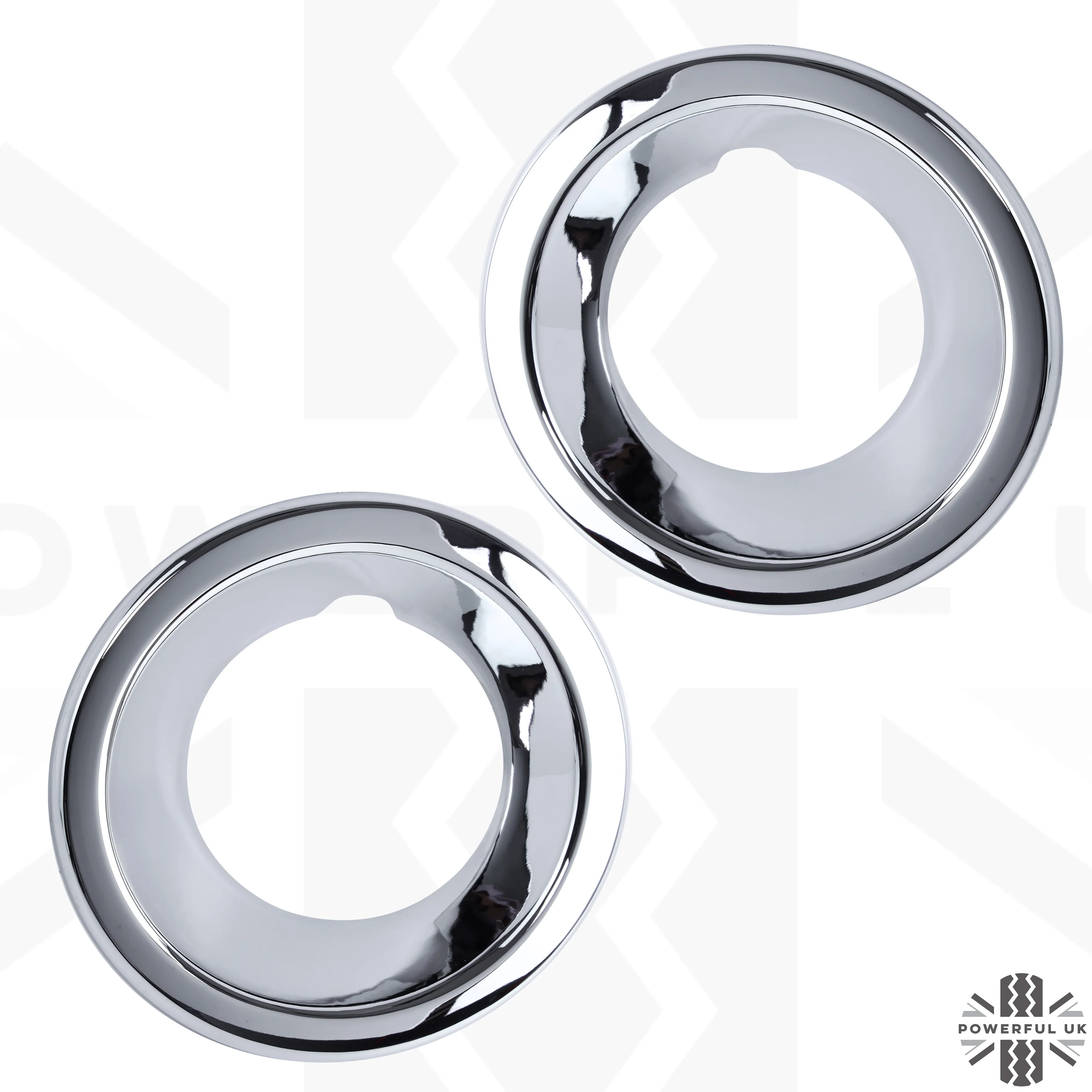 Fog Bezel COVERS for Land Rover Discovery 3 - Chrome - Image 2