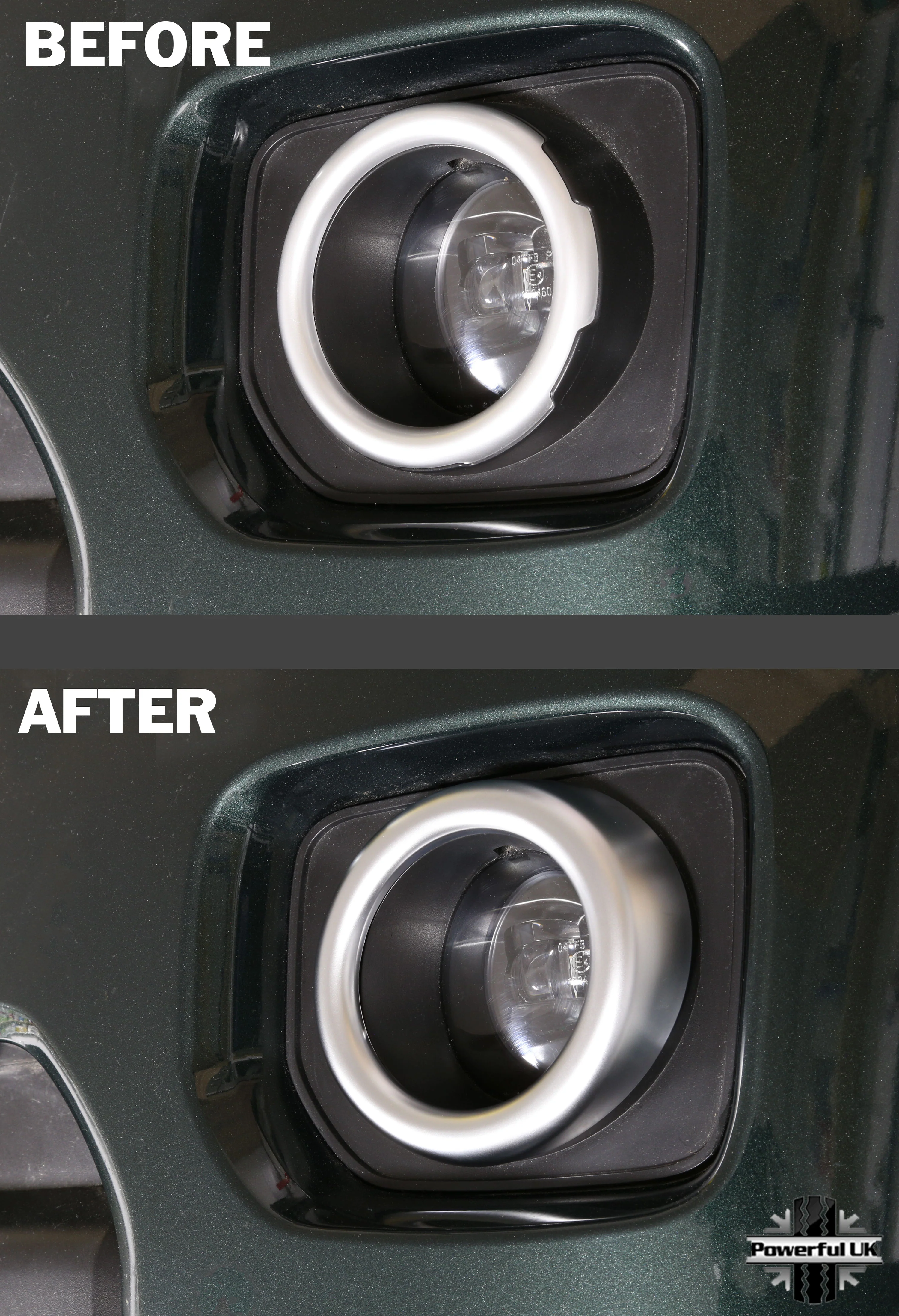 Front Bumper Fog Lamp Bezel covers - Silver - for Land Rover Discovery 4 2014-16 - Image 3