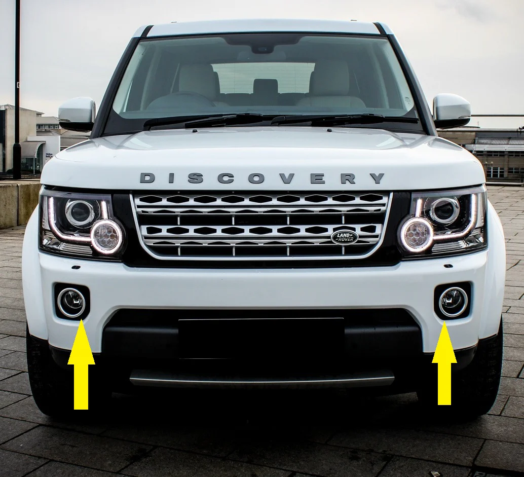 Front Bumper Fog Lamp Bezels - Black + Chrome - for Land Rover Discovery 4 2014-16 - Image 3