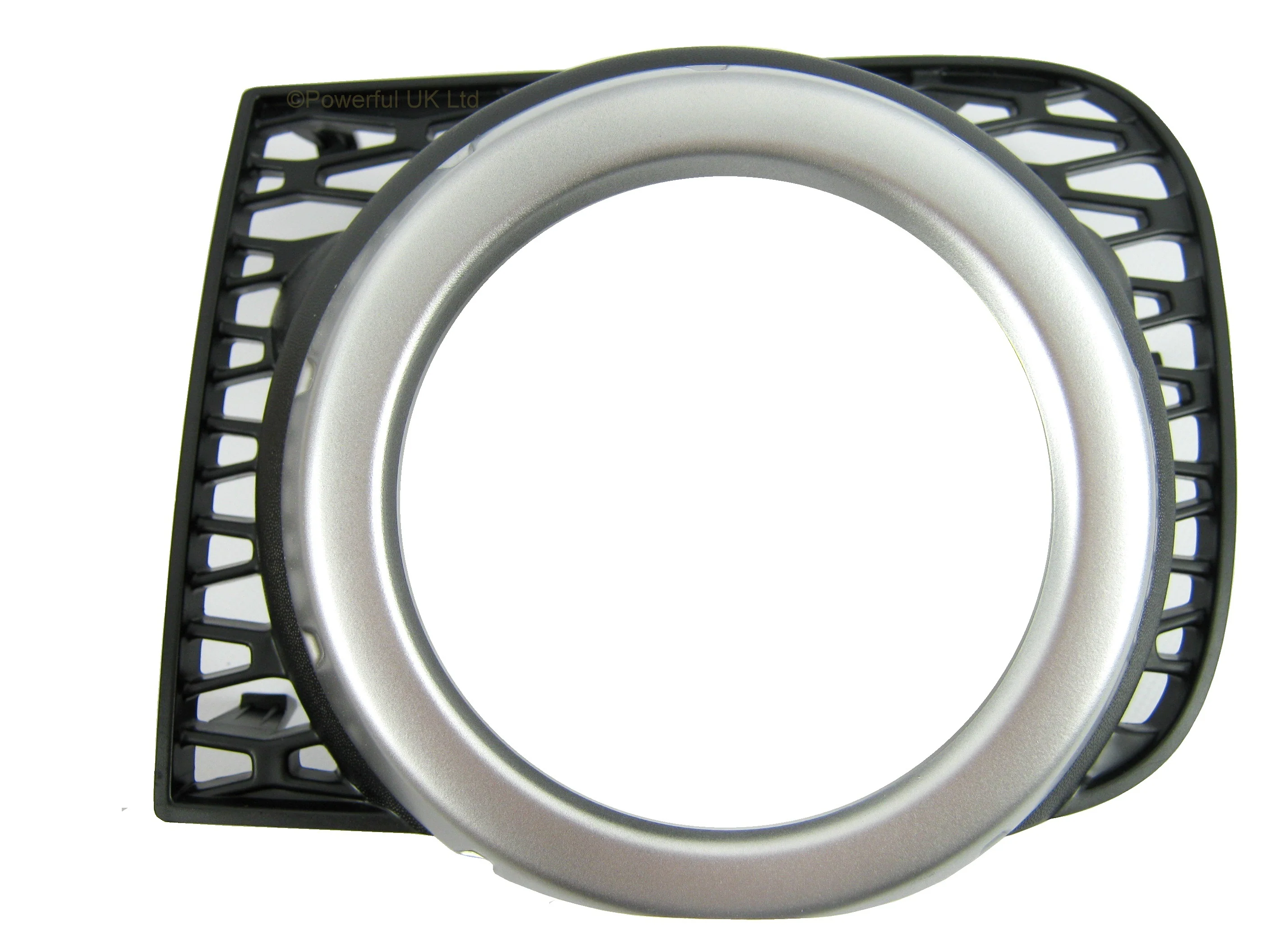 Front Bumper Fog Lamp Surrounds for Range Rover L322 2010 - Silver & Black - Image 3