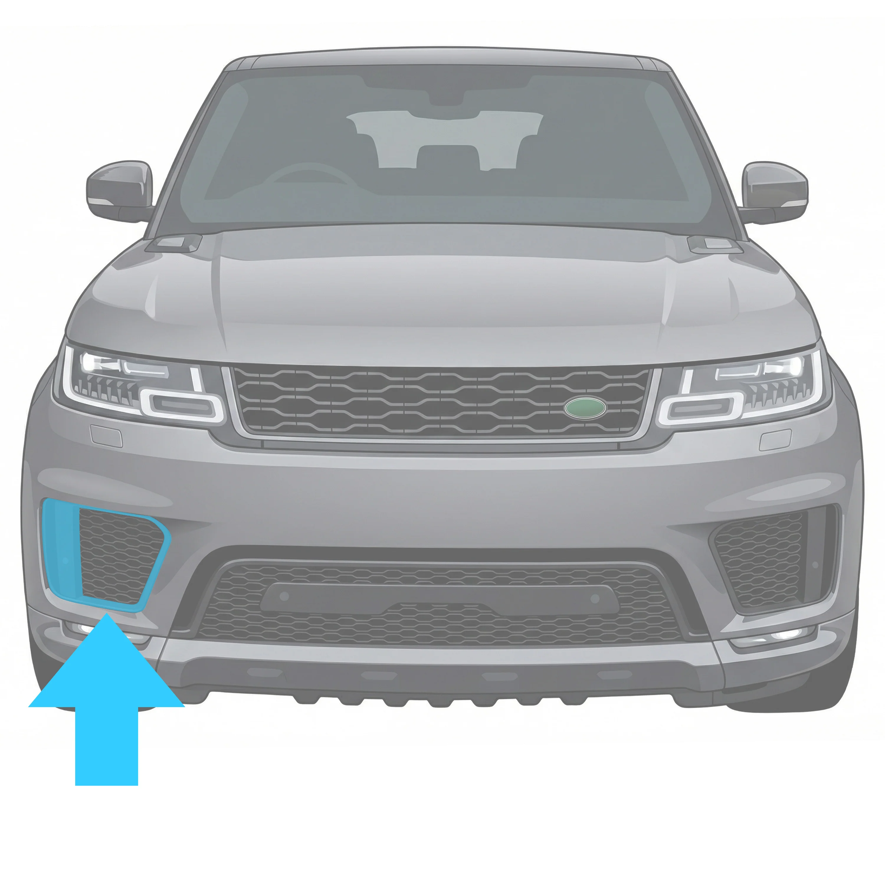 Front Bumper Grille Frame for Range Rover Sport L494 2018-22 - Right - Image 4