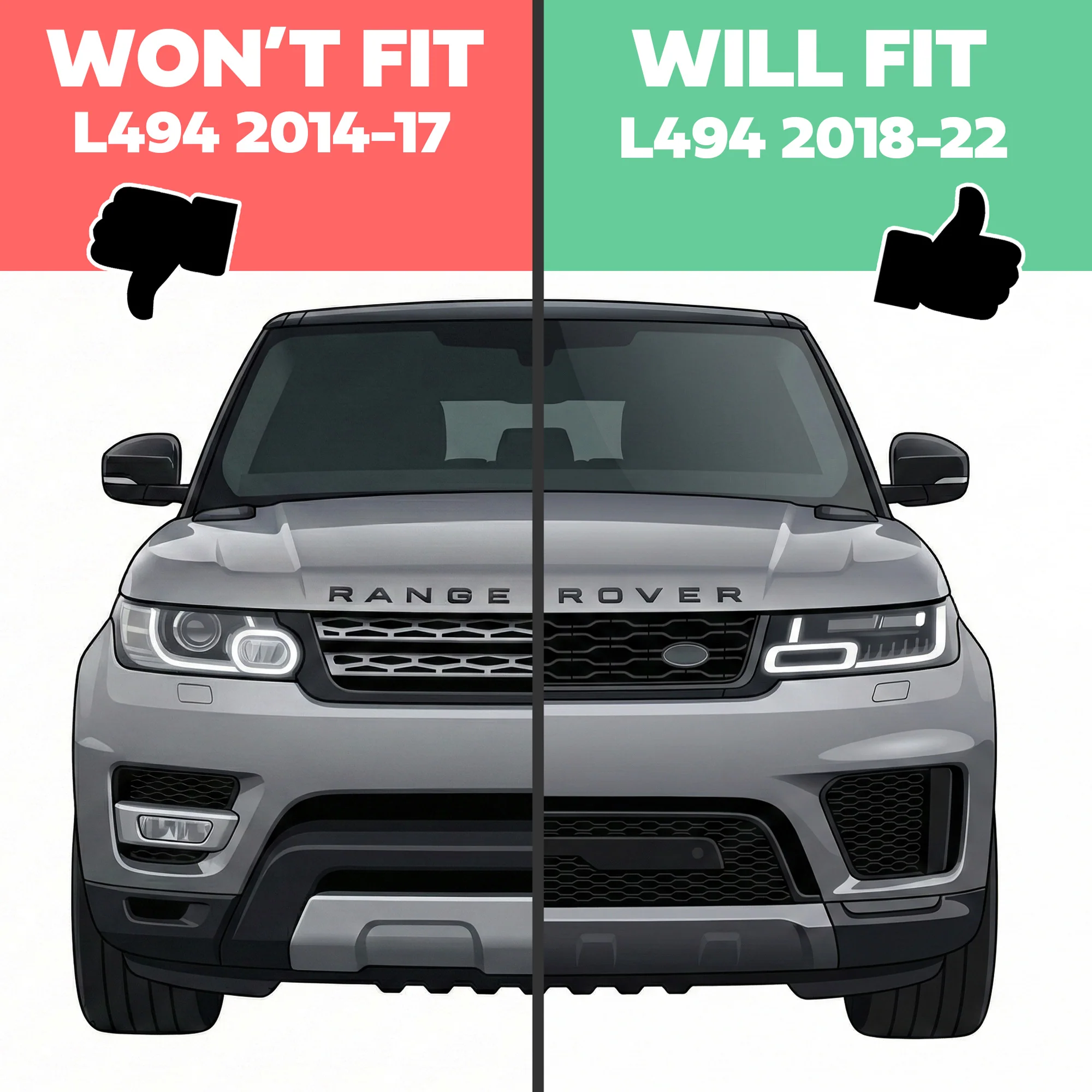 Front Bumper Grille Frame for Range Rover Sport L494 2018-22 - Right - Image 7