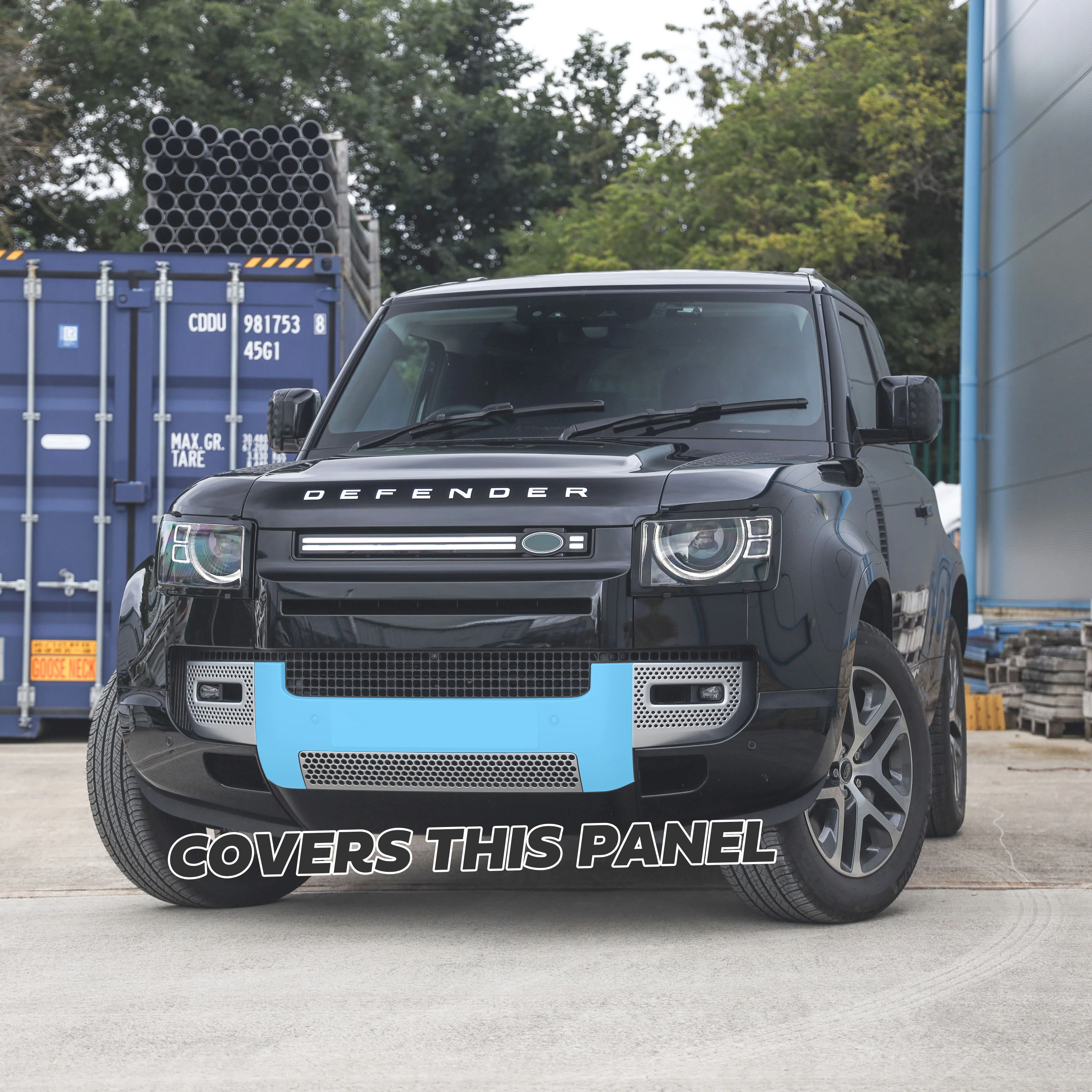 Front Bumper H-Panel Easy-Fit Cover for Land Rover Defender L663 - Unpainted ABS - Image 3