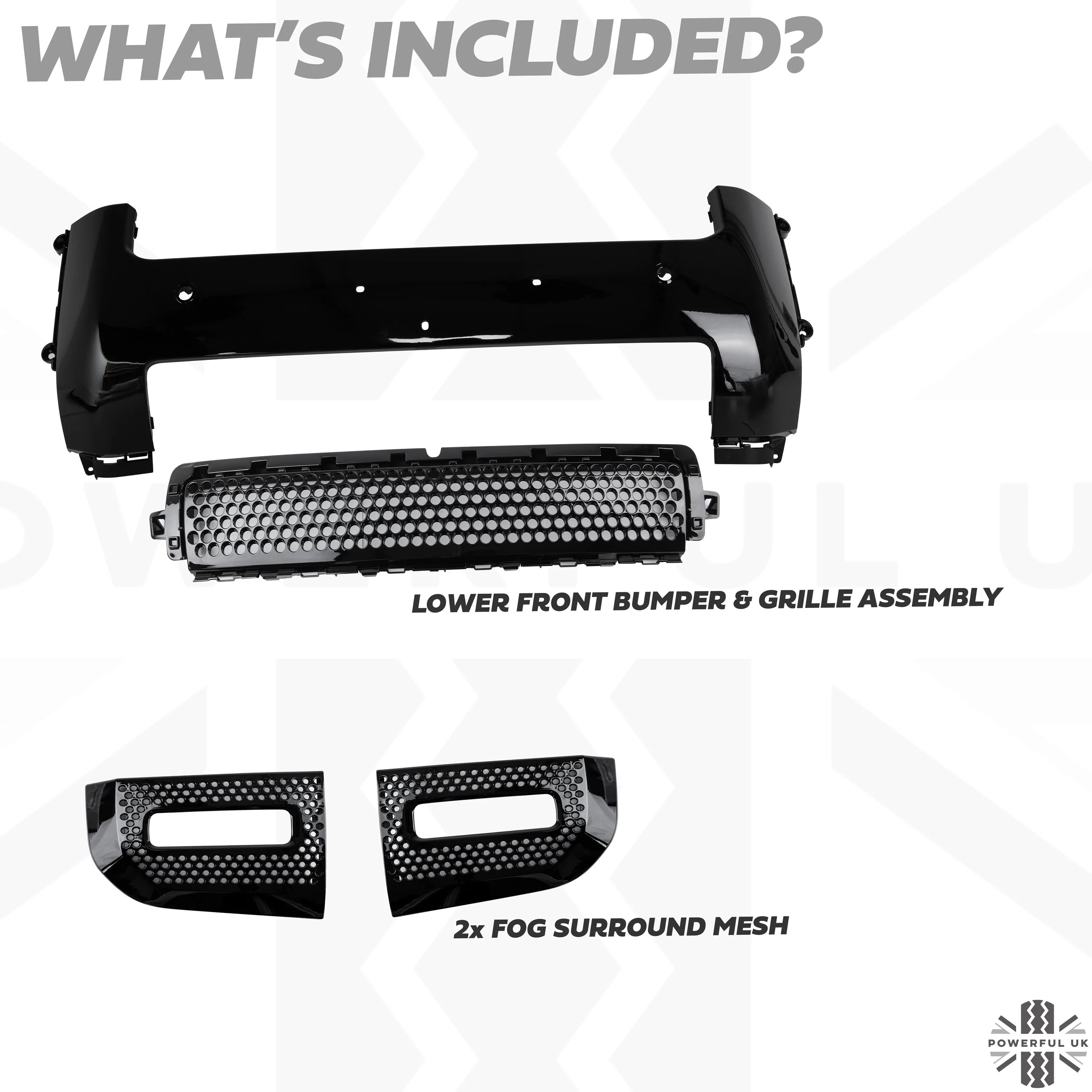 Front Bumper Kit for Land Rover Defender L663 - Gloss Black - Image 7