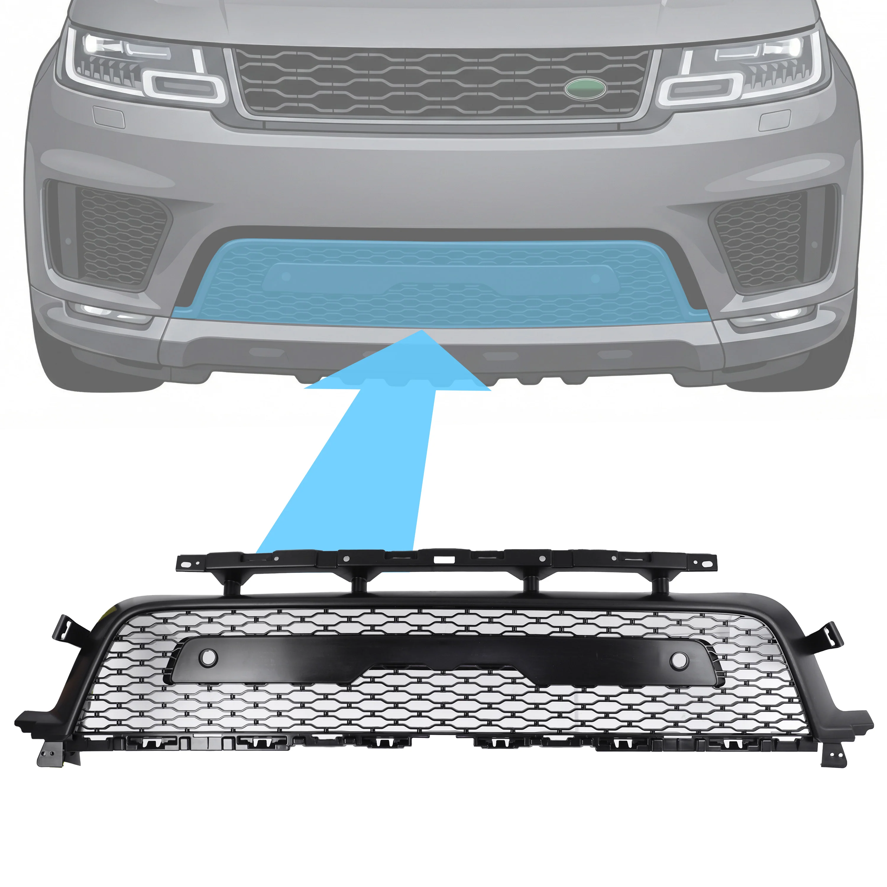 Front Bumper Lower Mesh Grille for Range Rover Sport L494 2018+ - No Camera Hole